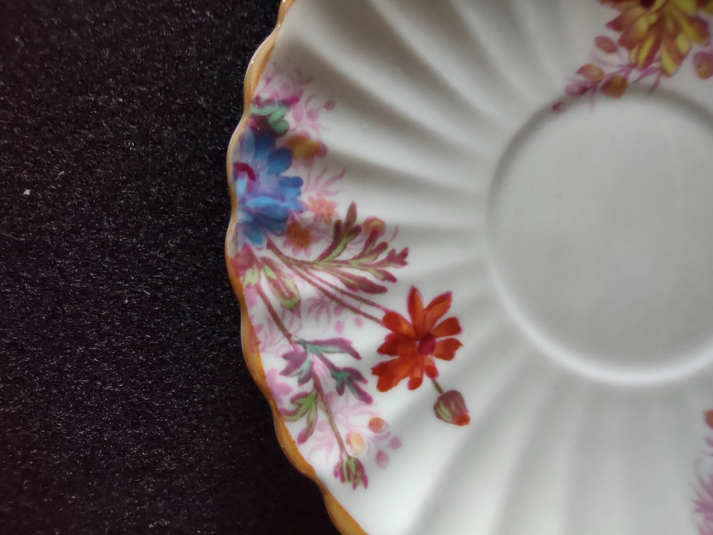 Vintage Spode Chelsea Garden Demitasse Cup Saucer Bone China England [6283]