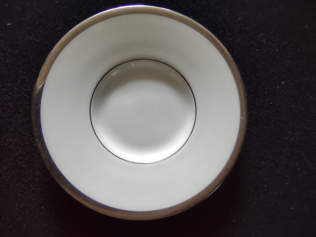Vintage Wedgwood Platinum Band Demitasse Cup Saucer Set Bone China England [6284]