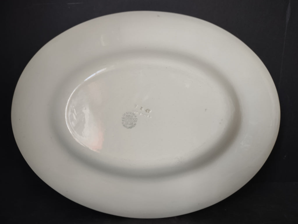 Vintage Wedgwood Wellesley English White Ironstone Oval Serving Platter Embossed [6295]