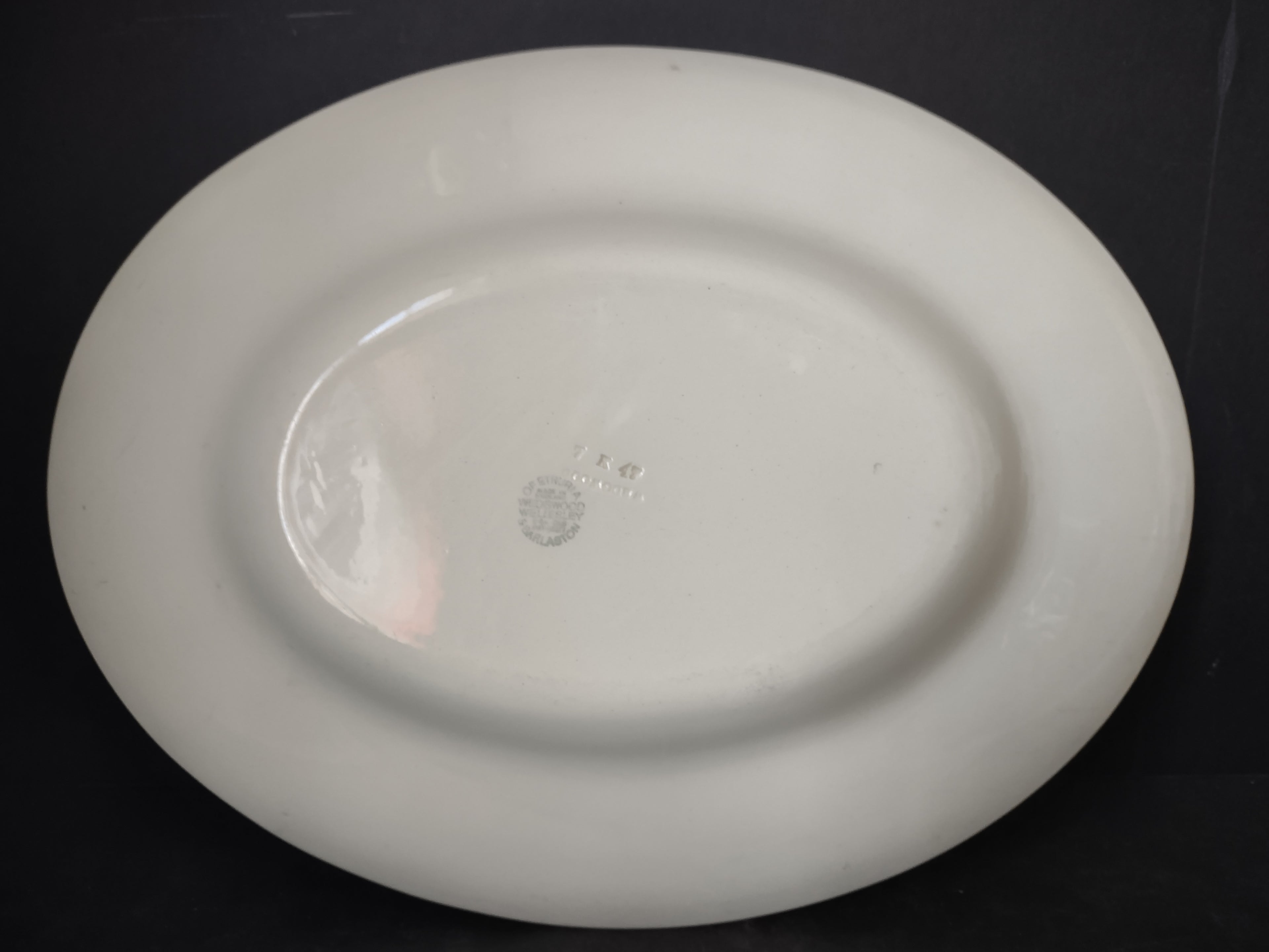 Vintage Wedgwood Wellesley English White Ironstone Oval Serving Platter Embossed [6295]