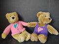 Vintage Hallmark Kissing Teddy Bear Couple Plush Pink Purple Magnetic Nose [6306]