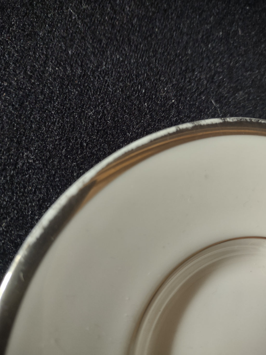 Vintage Wedgwood White Platinum Band Saucer Bone China England [6285]