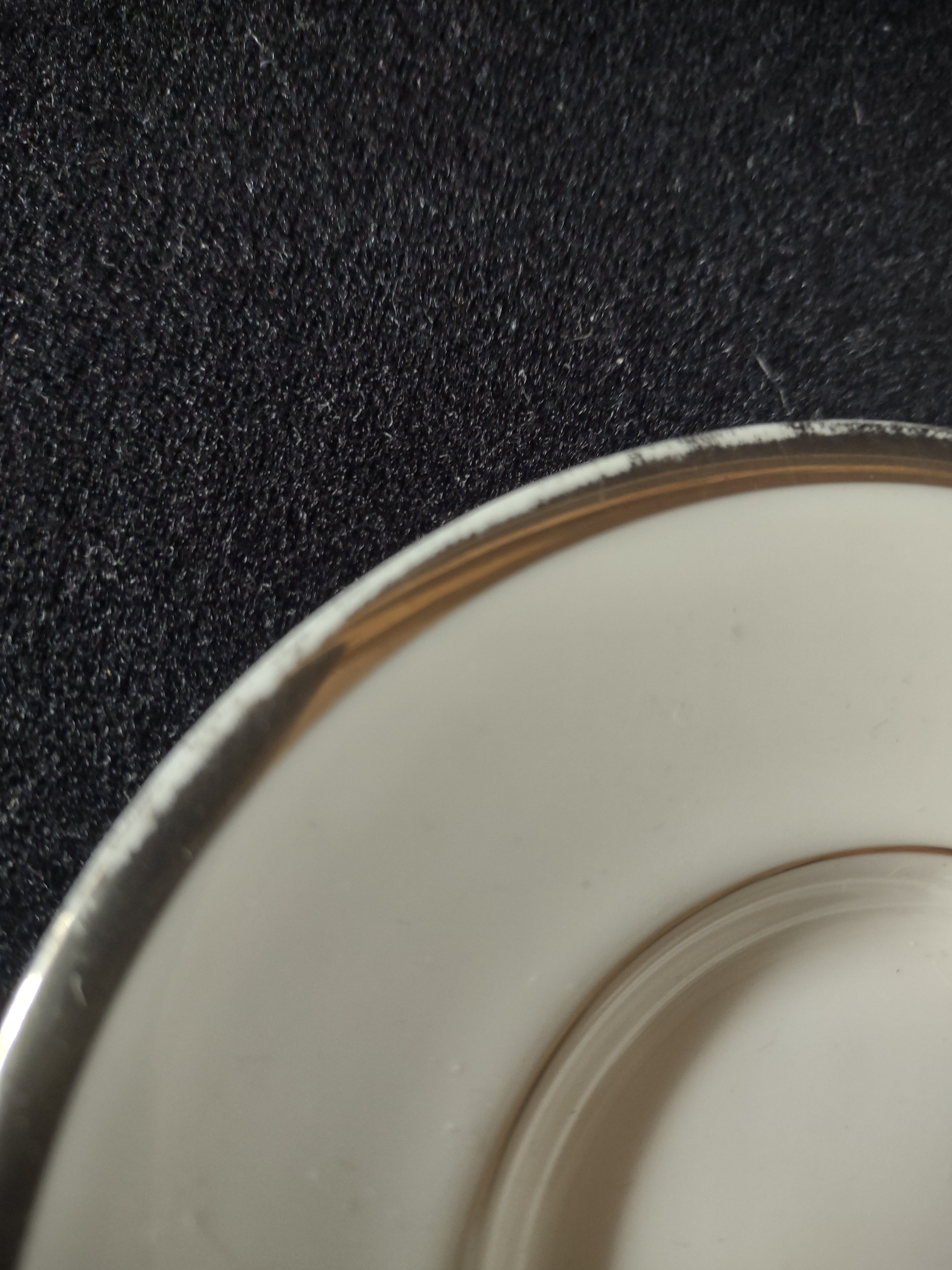 Vintage Wedgwood White Platinum Band Saucer Bone China England [6285]