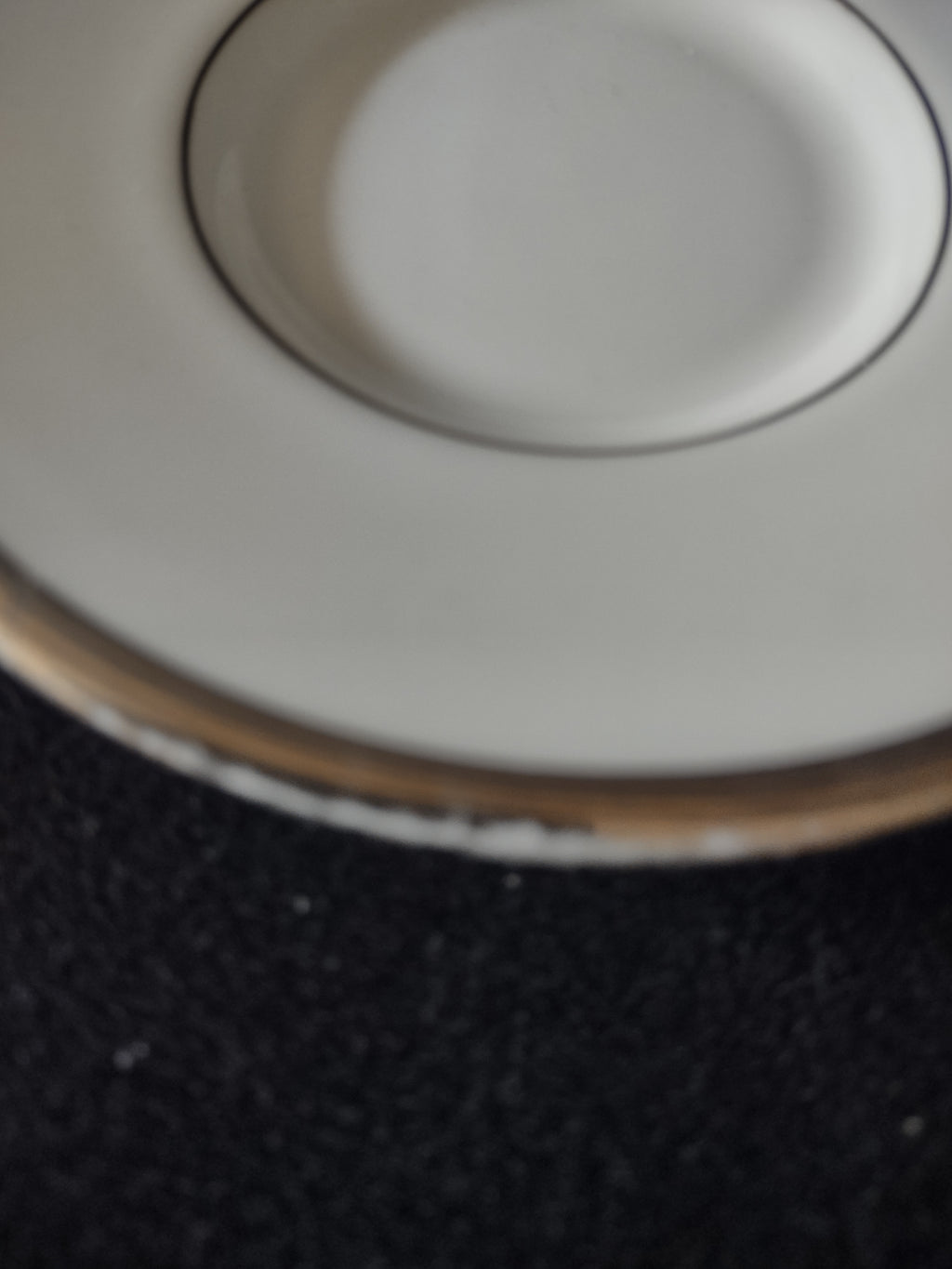 Vintage Wedgwood White Platinum Band Saucer Bone China England [6285]