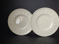 Vintage Wedgwood Wellesley Cream Embossed Lunch Plate Pair England [6307]