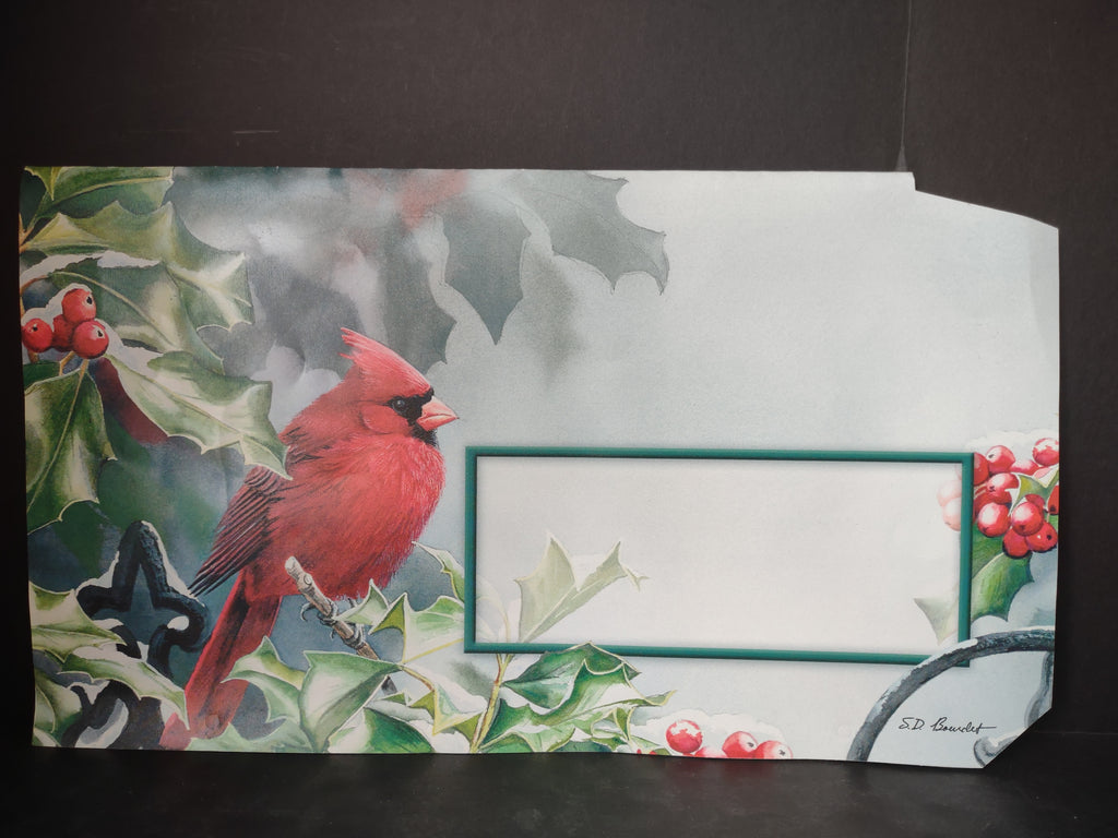 Vintage Cardinal Christmas MailWraps Magnetic Mailbox Cover Susan Bourdet 4831]