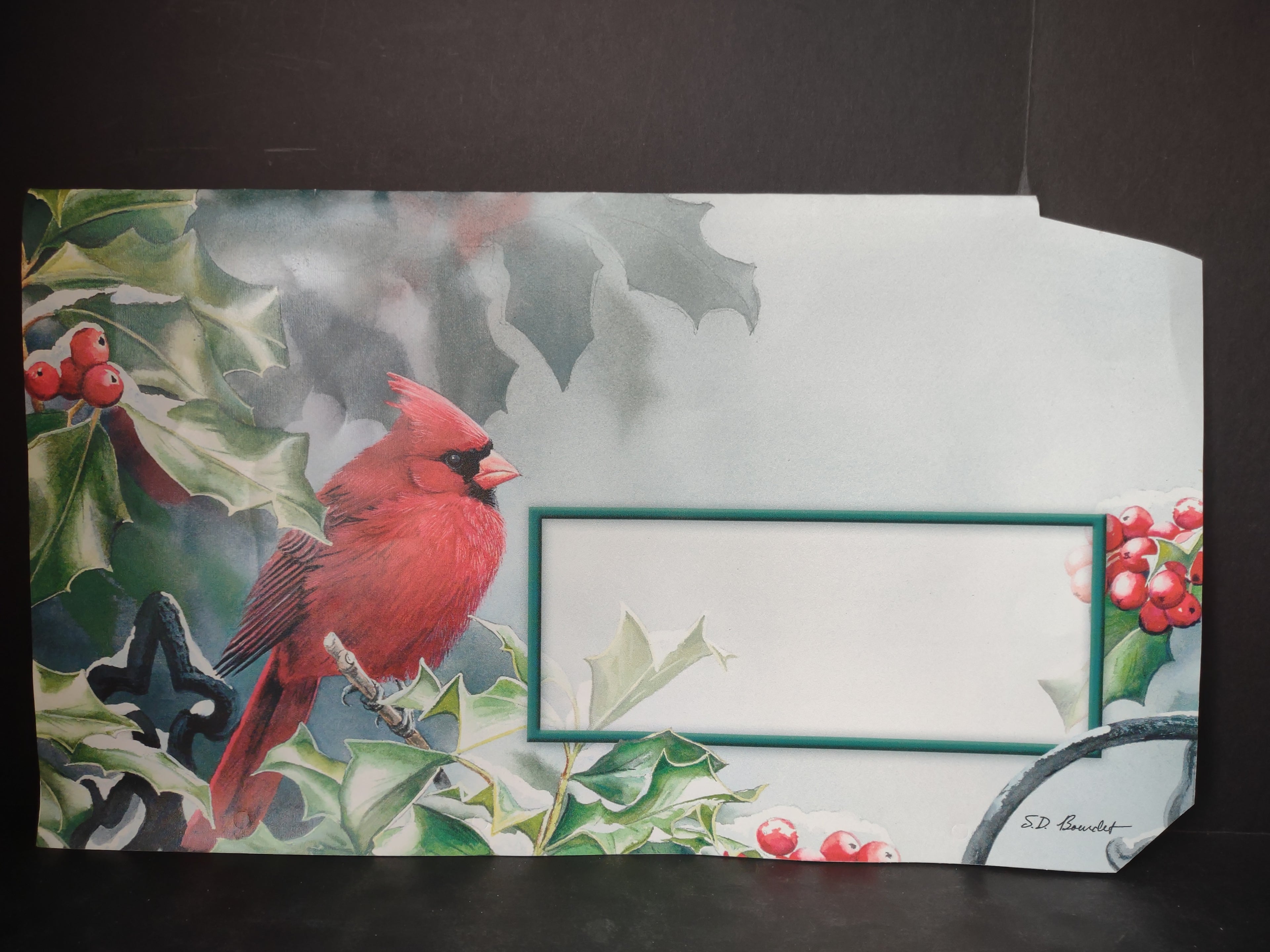 Vintage Cardinal Christmas MailWraps Magnetic Mailbox Cover Susan Bourdet 4831]