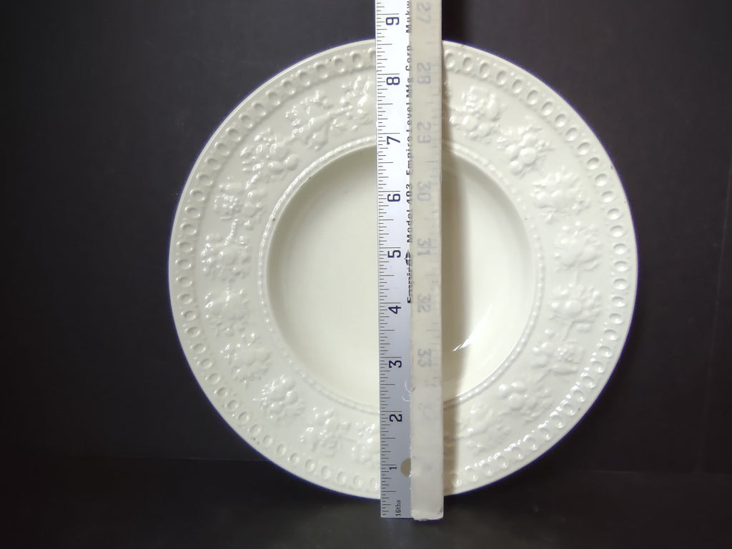 Vintage Wedgwood Wellesley Cream Embossed Rimmed Soup Bowl England [6309]