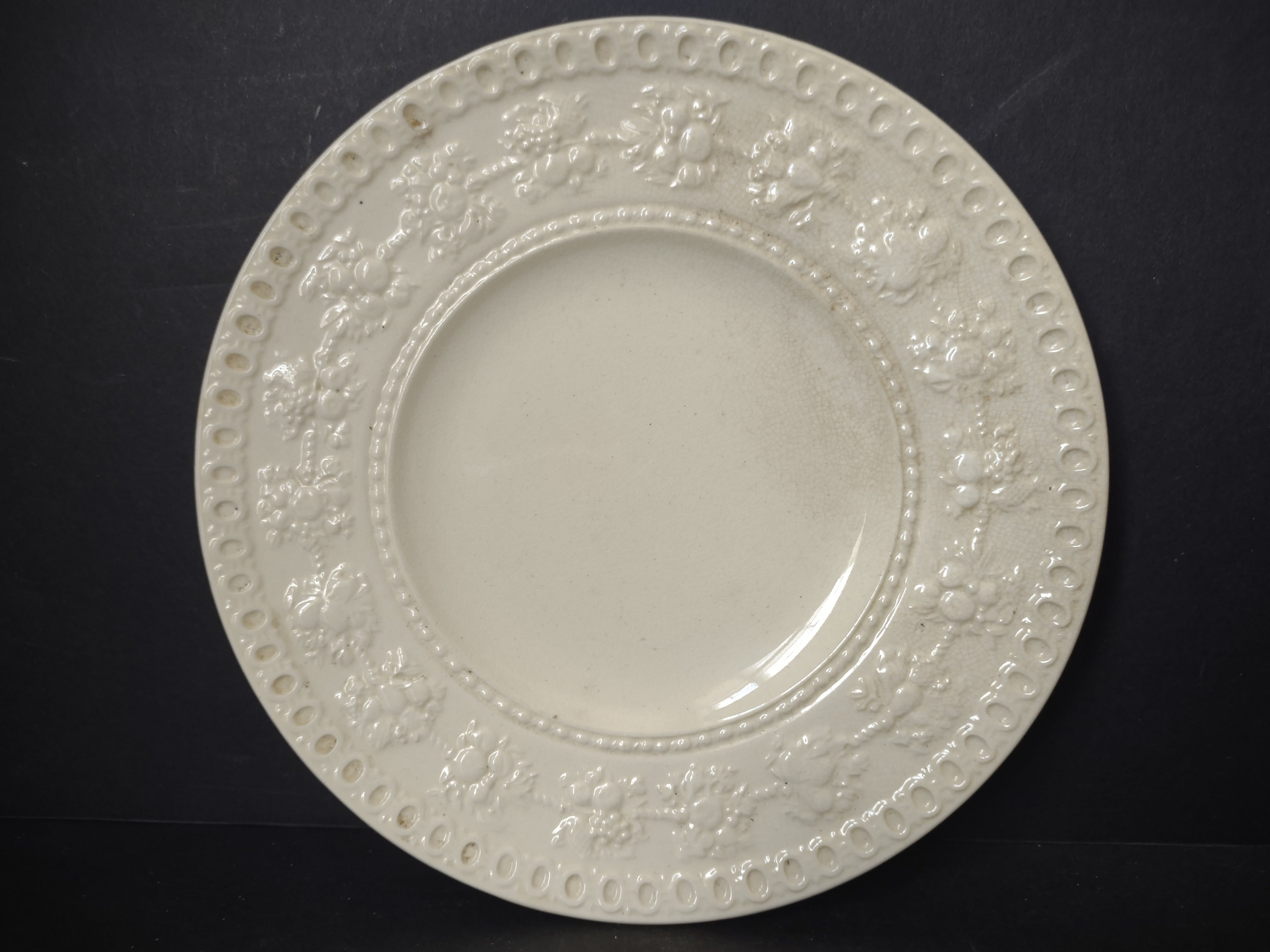 Vintage Wedgwood Wellesley Cream Embossed Dessert PlateEngland [6310]