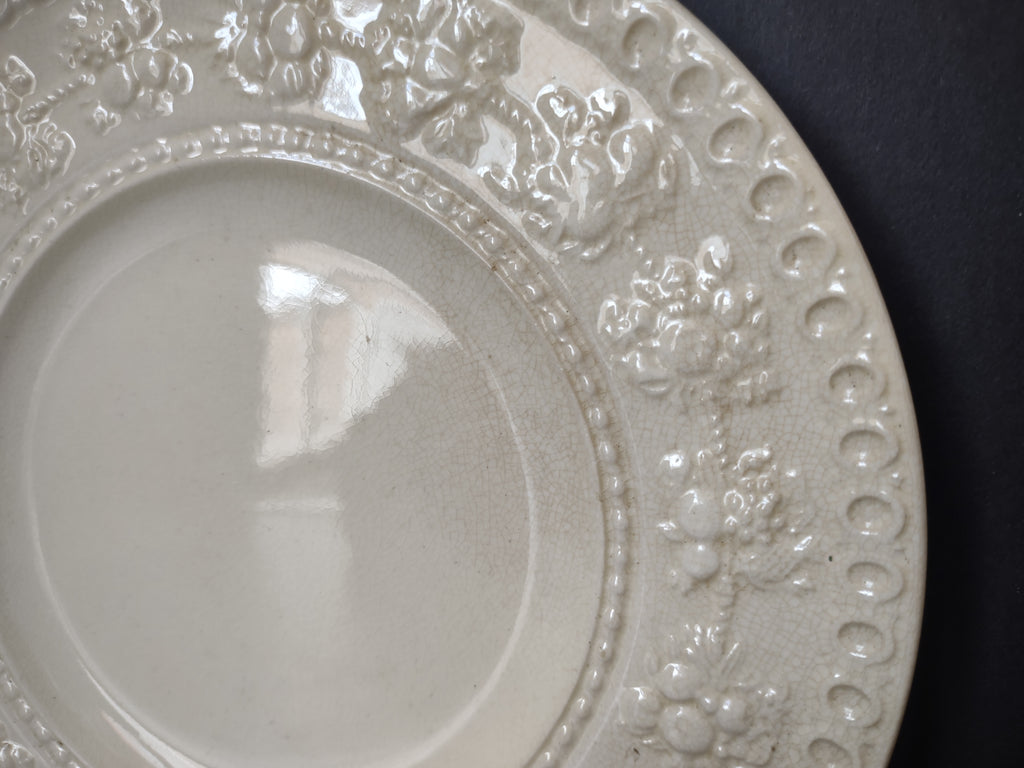 Vintage Wedgwood Wellesley Cream Embossed Dessert PlateEngland [6310]