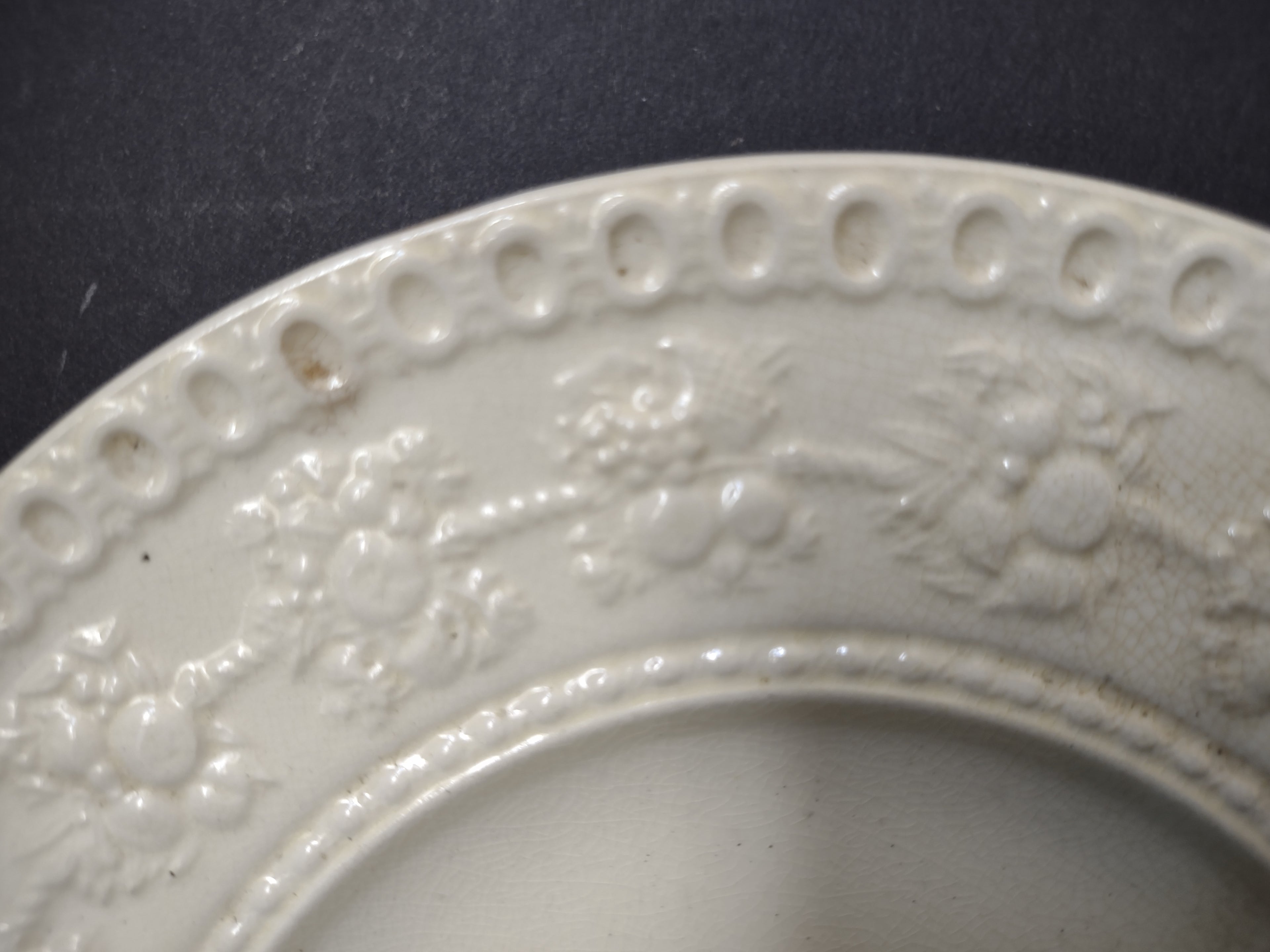 Vintage Wedgwood Wellesley Cream Embossed Dessert PlateEngland [6310]