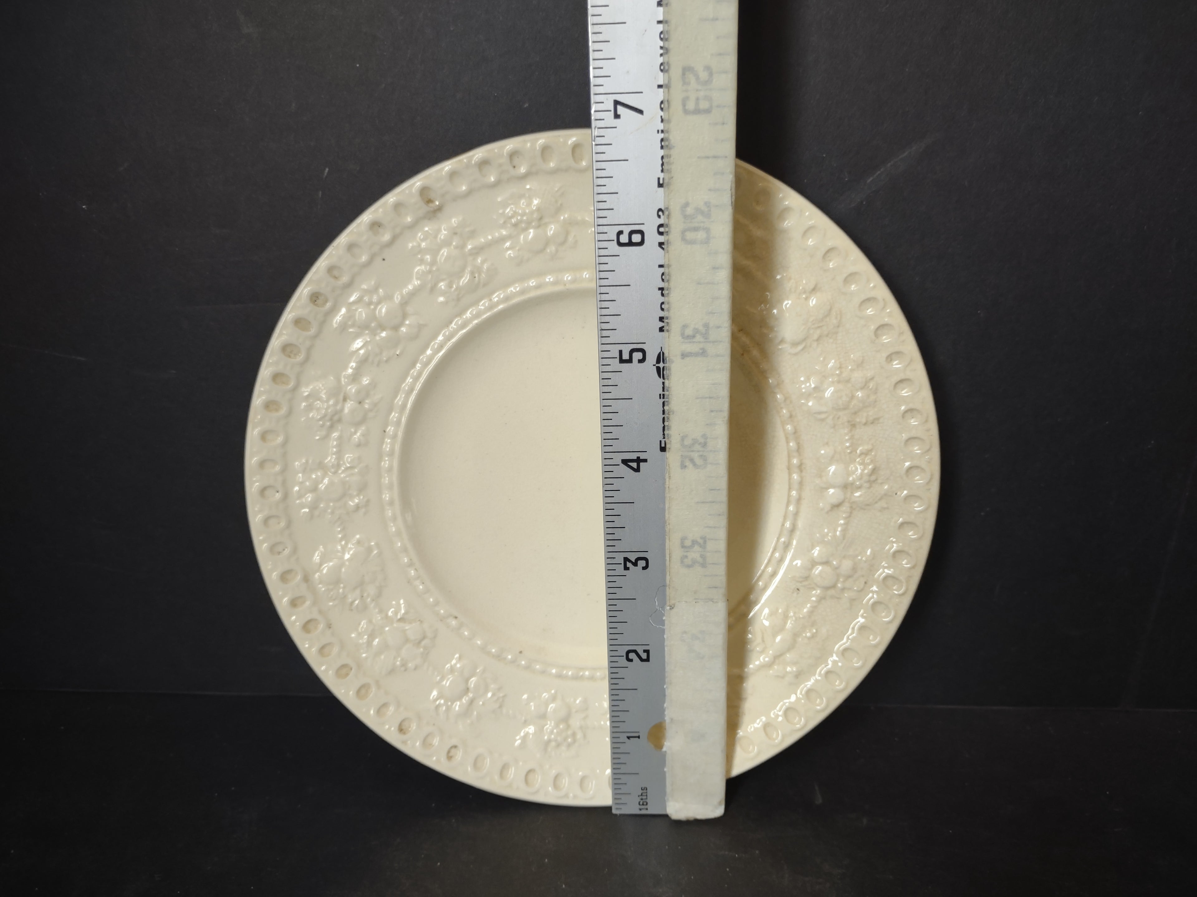 Vintage Wedgwood Wellesley Cream Embossed Dessert PlateEngland [6310]
