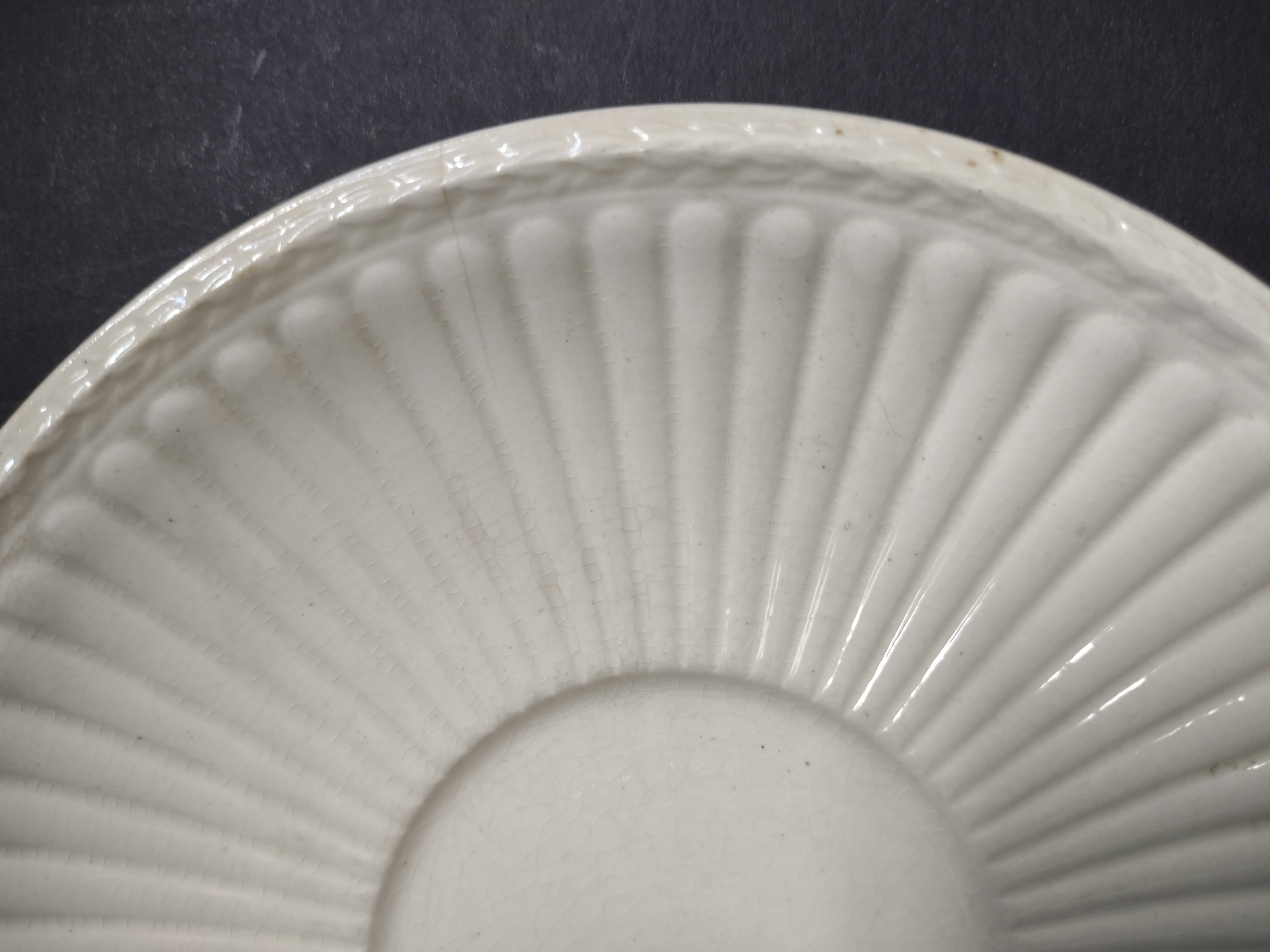 Vintage Wedgwood Edme Cream Ribbed Saucer Made in England [6313]
