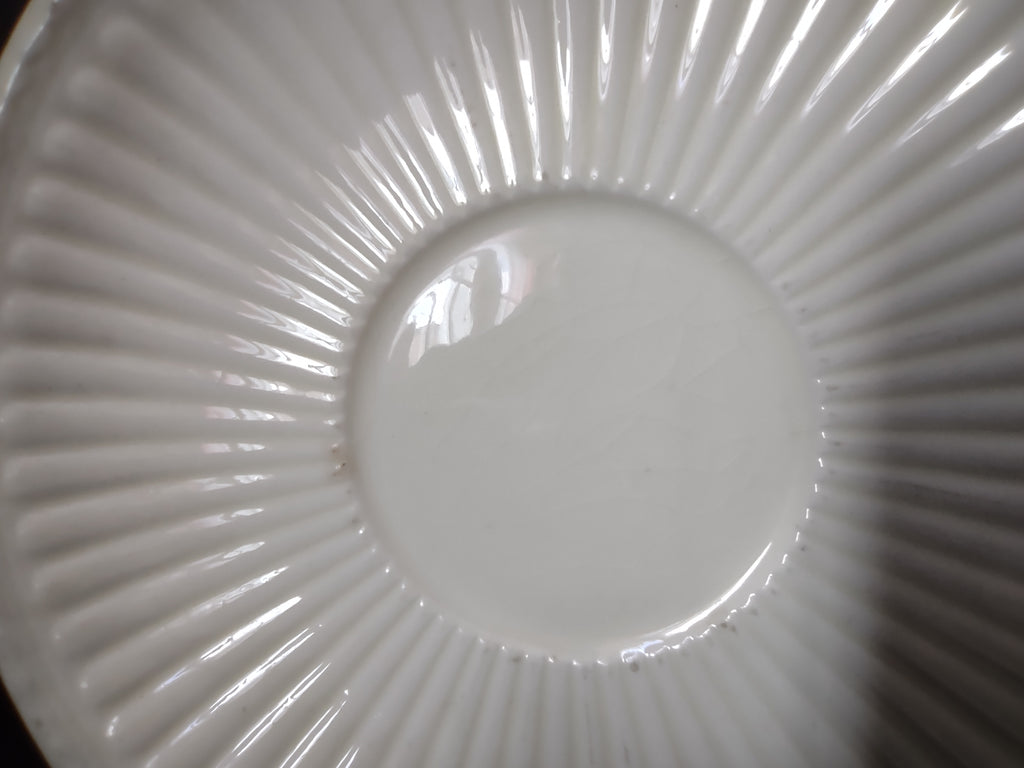 Vintage Wedgwood Edme White Ribbed Saucer England [6314]