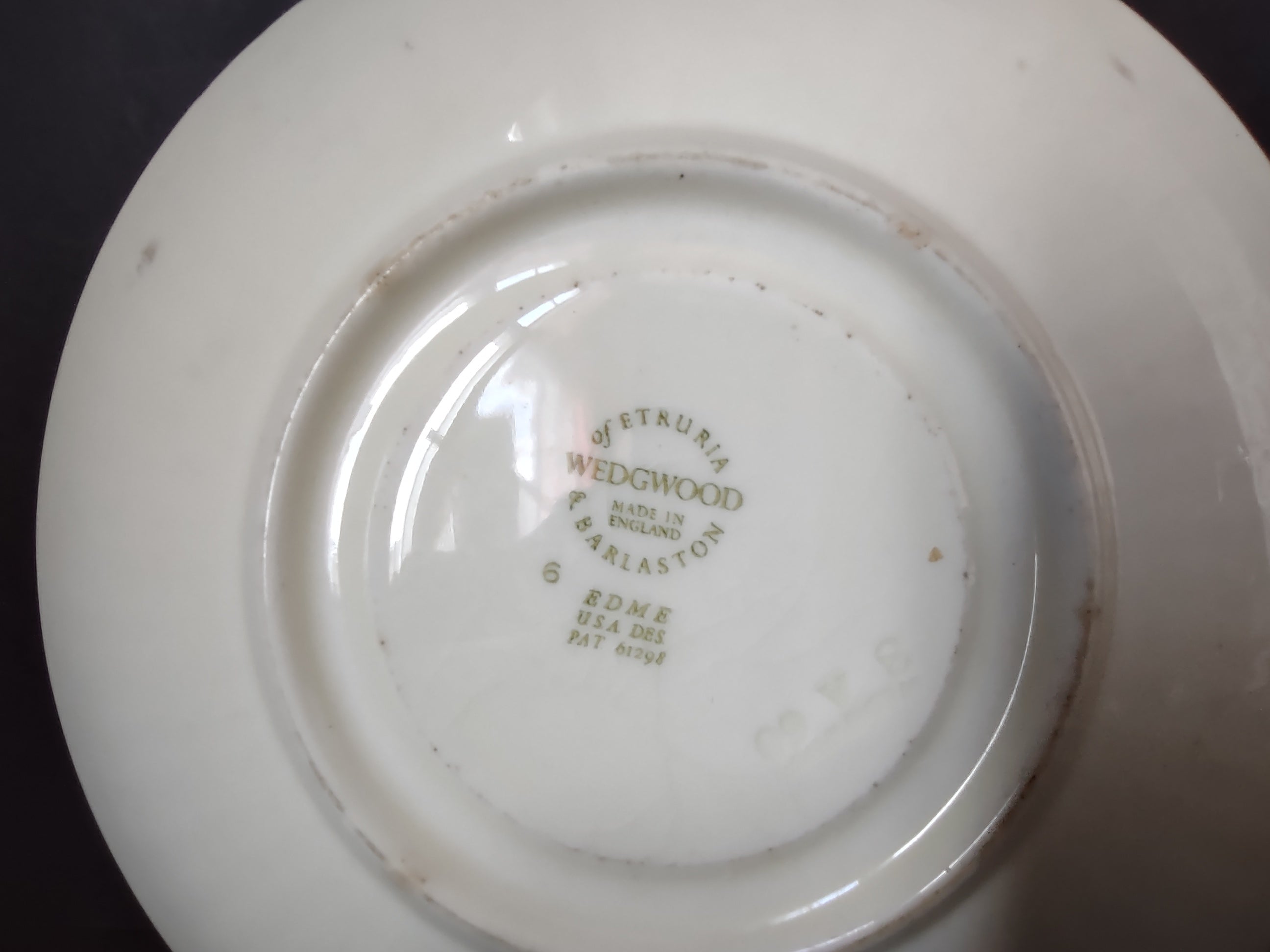 Vintage Wedgwood Edme White Ribbed Saucer England [6314]