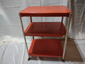 Vintage MCM Kitchen Utility Bar Cart 3-Tier Red [6296]