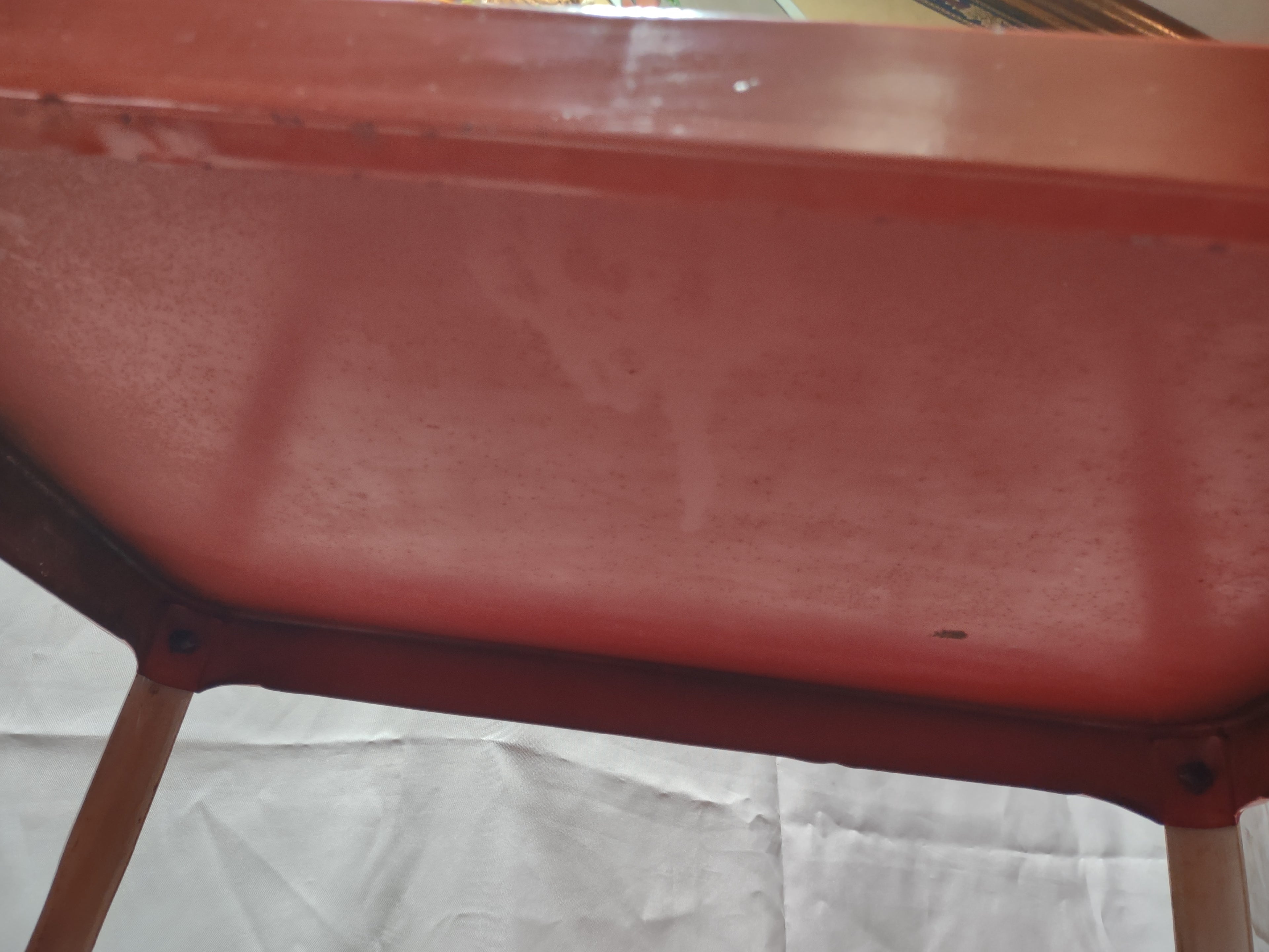 Vintage MCM Kitchen Utility Bar Cart 3-Tier Red [6296]