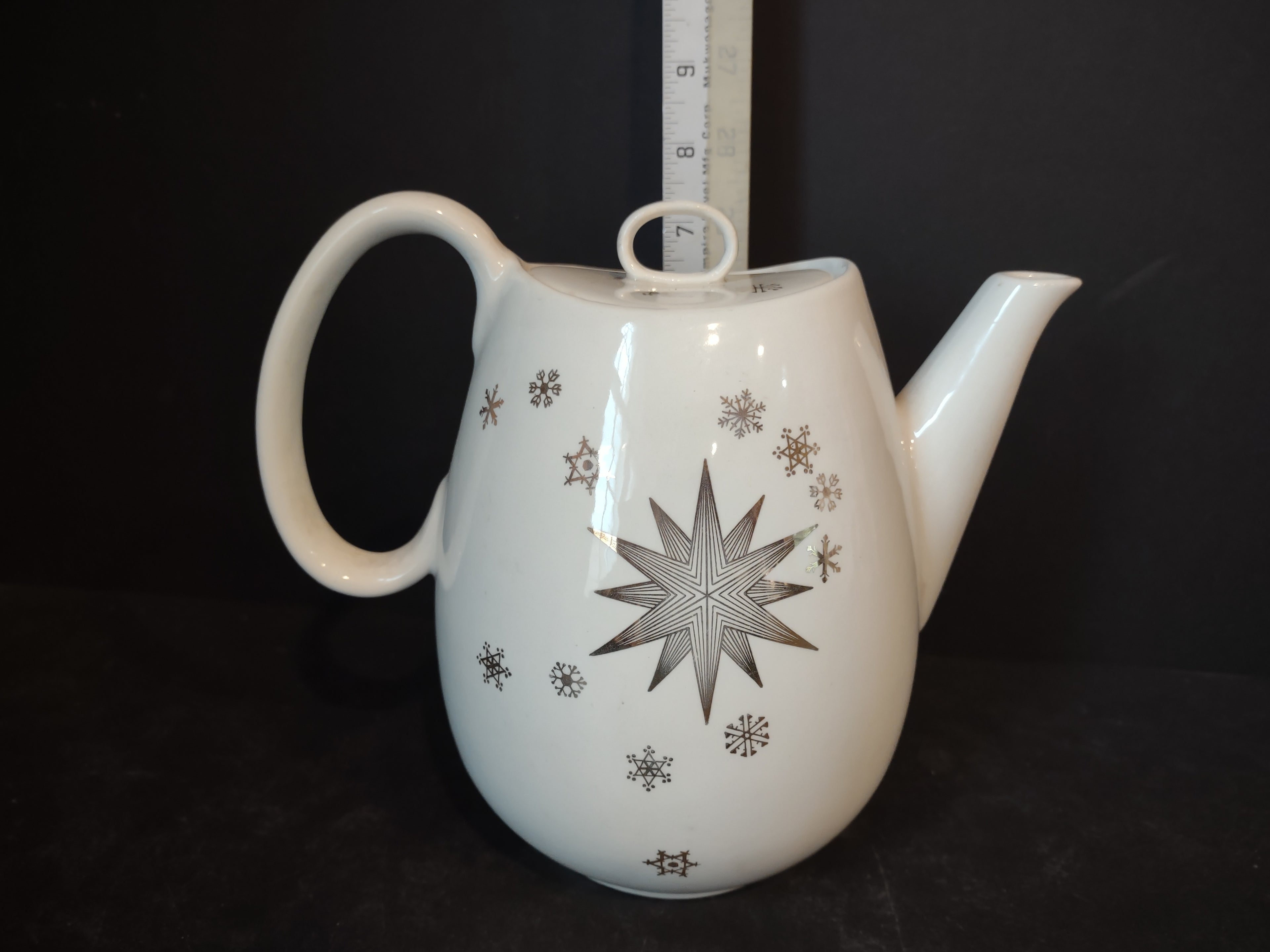Vintage Gailstyn Golden Stardrift Teapot w/ Lid White Gold [6335]