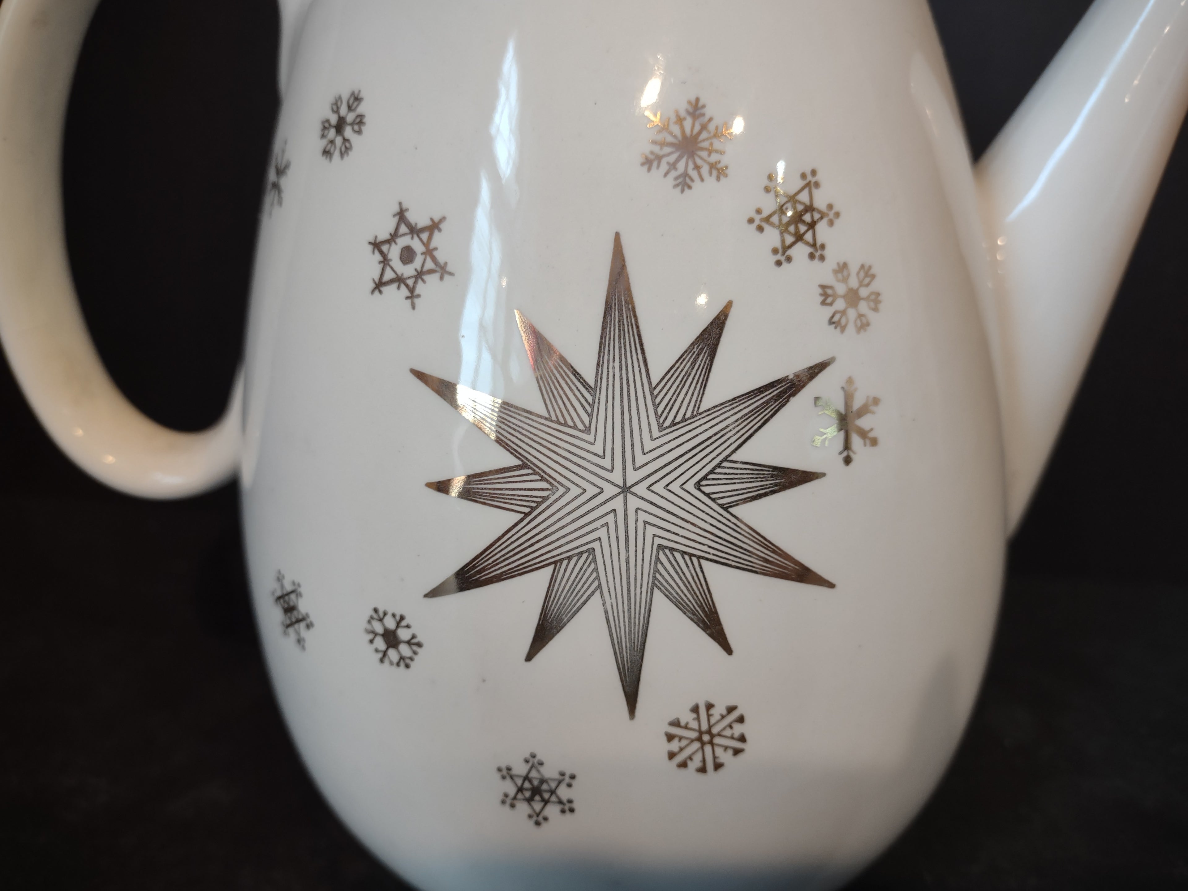 Vintage Gailstyn Golden Stardrift Teapot w/ Lid White Gold [6335]