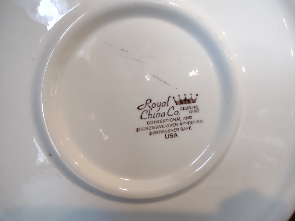 Vintage Royal China Co Creole Barbecued Shrimp Recipe Plate [6338]