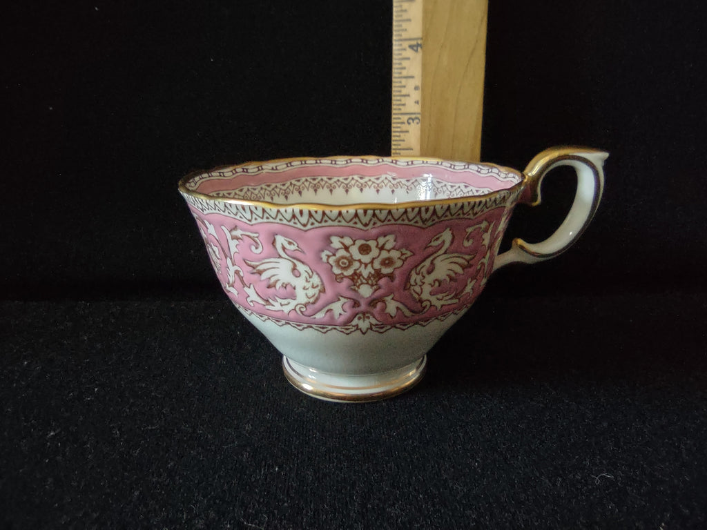 Vintage Staffordshire Ellesmere Pink Gold Tea Cup Bone China England [6297]