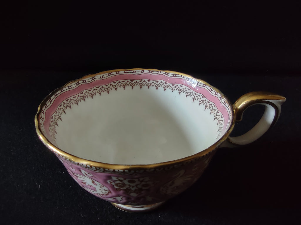 Vintage Staffordshire Ellesmere Pink Gold Tea Cup Bone China England [6297]