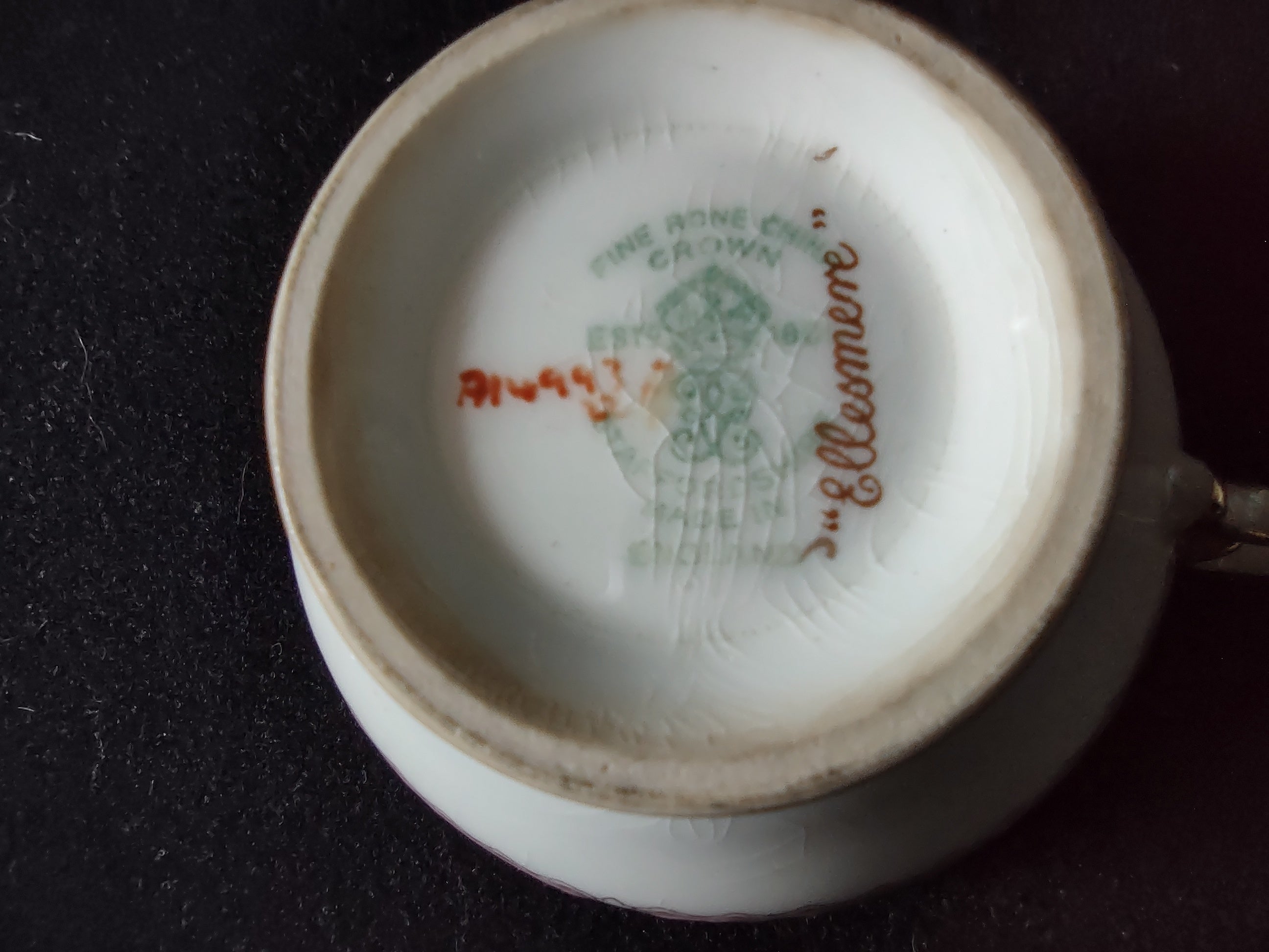 Vintage Staffordshire Ellesmere Pink Gold Tea Cup Bone China England [6297]