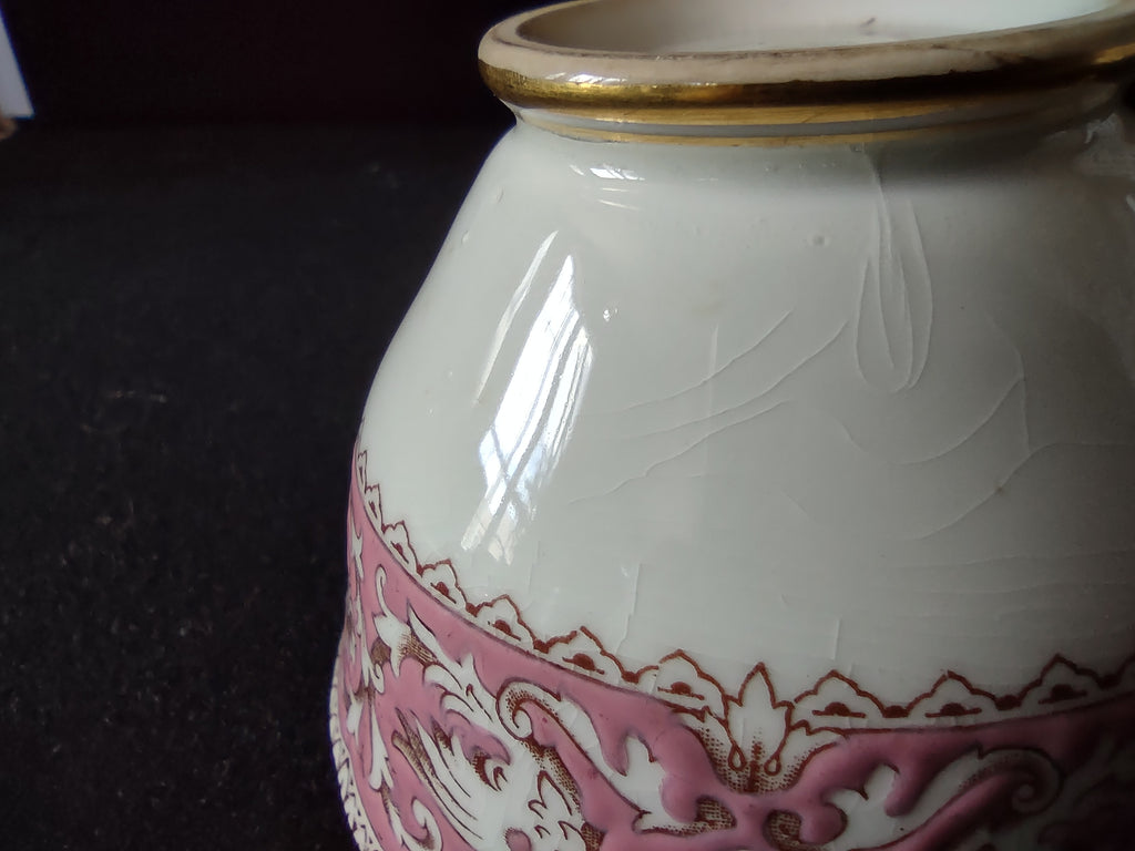 Vintage Staffordshire Ellesmere Pink Gold Tea Cup Bone China England [6297]