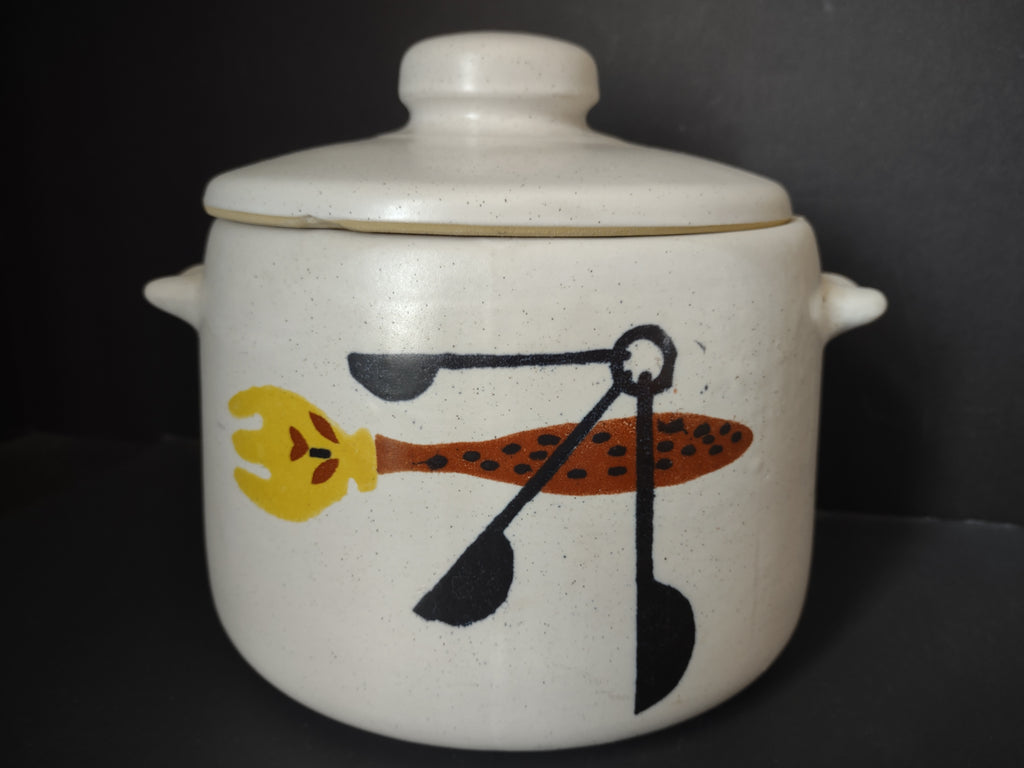 Vintage West Bend USA Stoneware Bean Pot Casserole Mid-Century [6350]