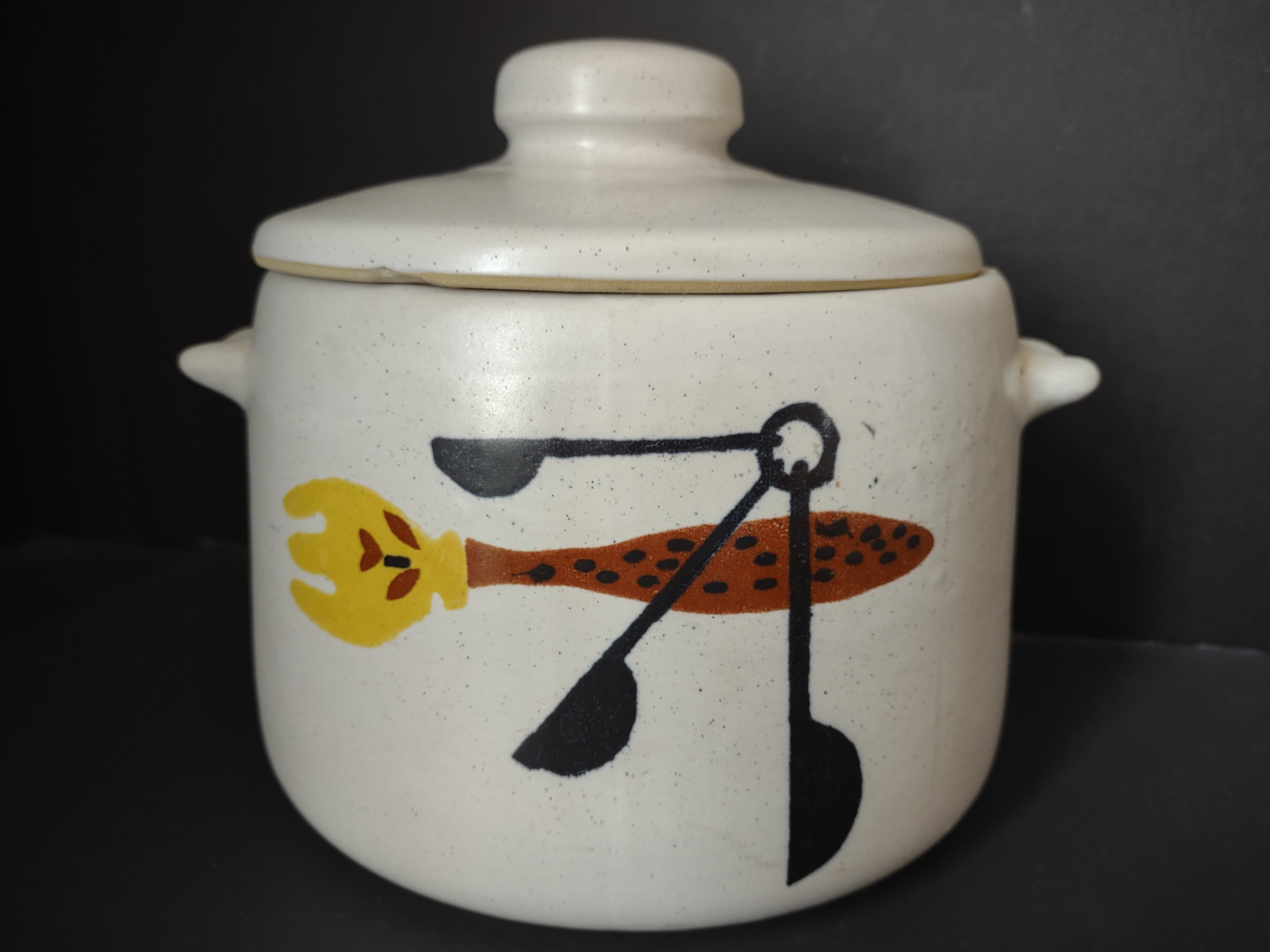 Vintage West Bend USA Stoneware Bean Pot Casserole Mid-Century [6350]