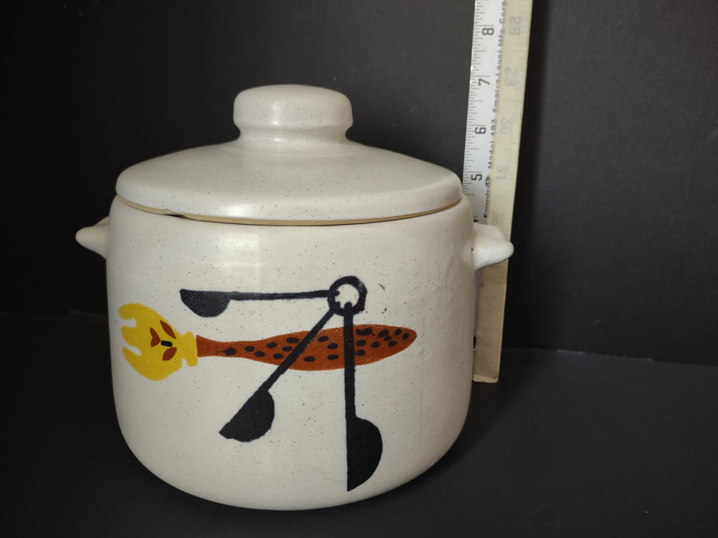 Vintage West Bend USA Stoneware Bean Pot Casserole Mid-Century [6350]