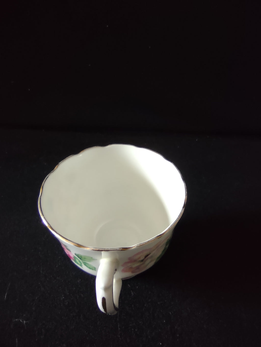 Vintage Staffordshire Trinity Rose Cup Saucer Bone China England Pair [6299]