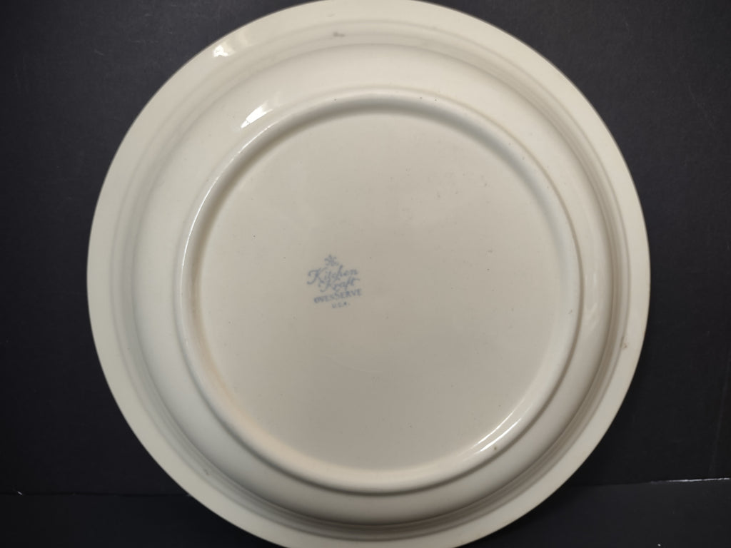 Vintage Taylor Smith Taylor Tulip Pattern Dinner Plate 9" Red Rim USA [6353]