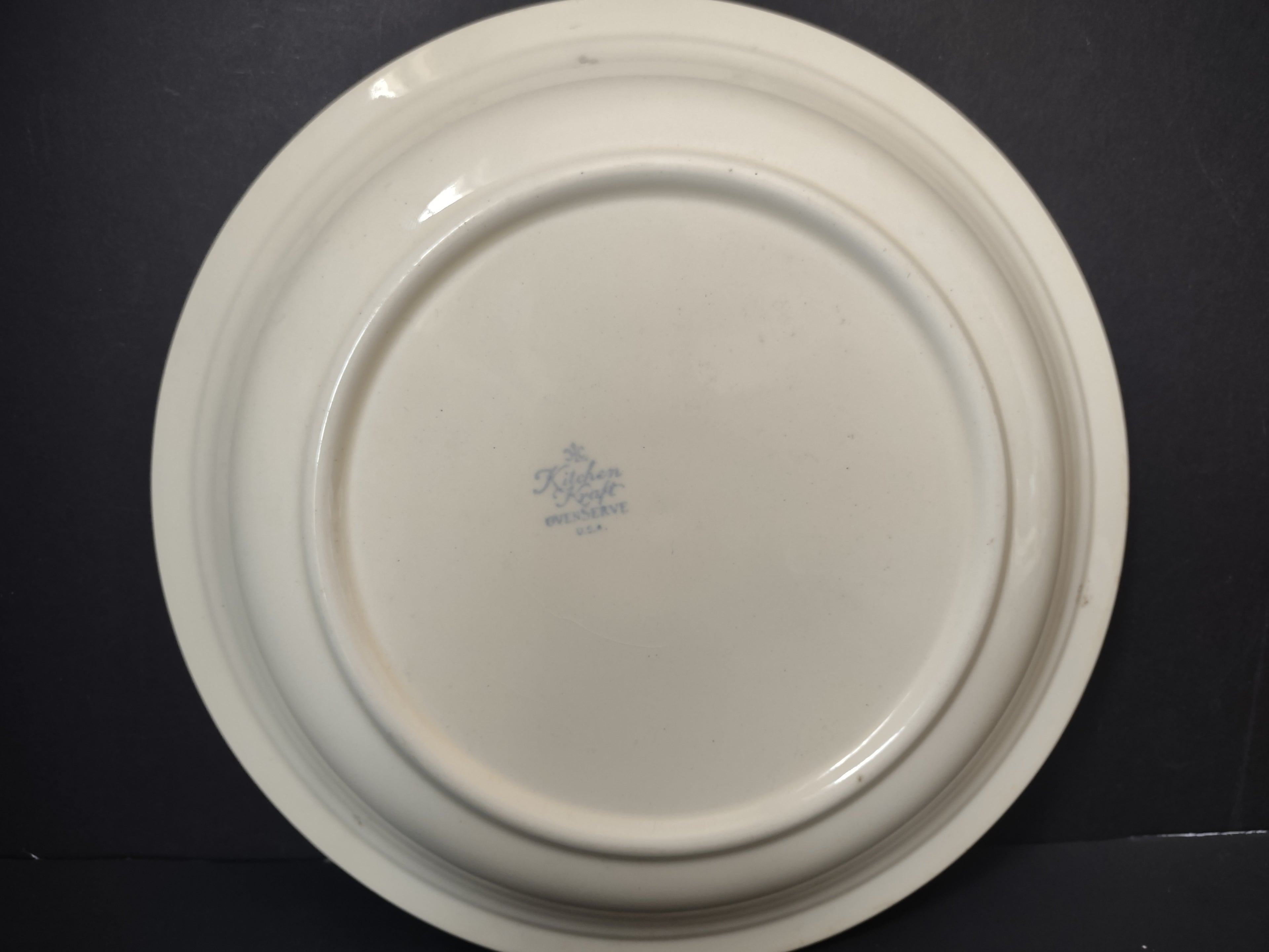 Vintage Taylor Smith Taylor Tulip Pattern Dinner Plate 9" Red Rim USA [6353]