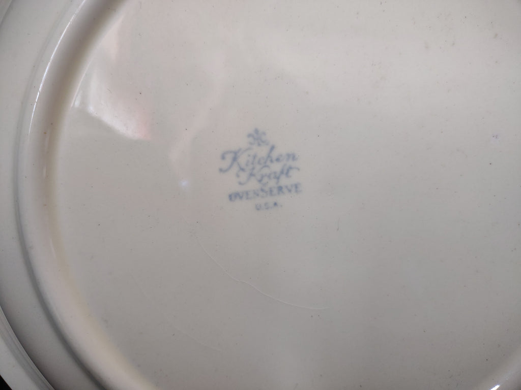 Vintage Taylor Smith Taylor Tulip Pattern Dinner Plate 9" Red Rim USA [6353]