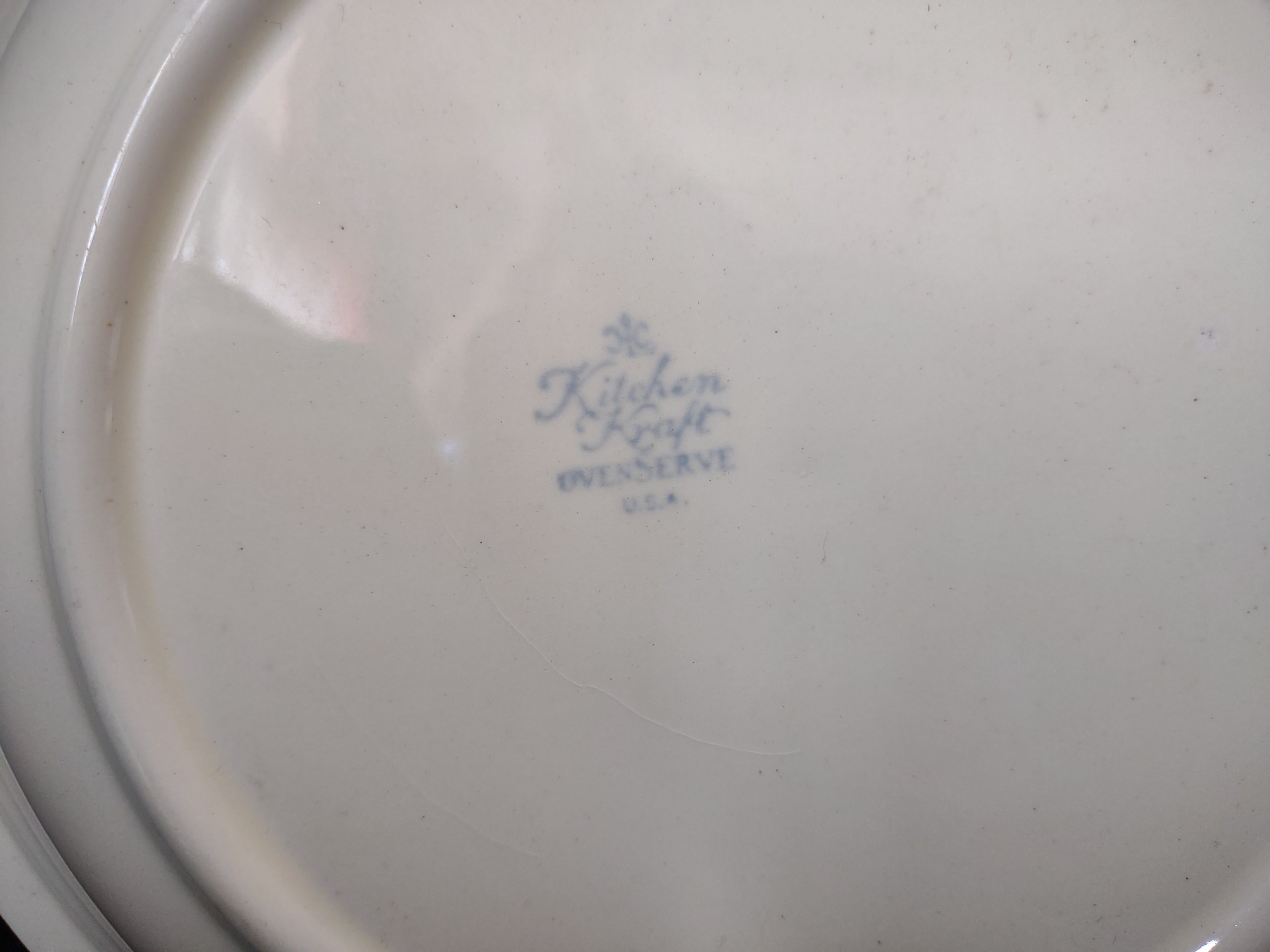 Vintage Taylor Smith Taylor Tulip Pattern Dinner Plate 9" Red Rim USA [6353]