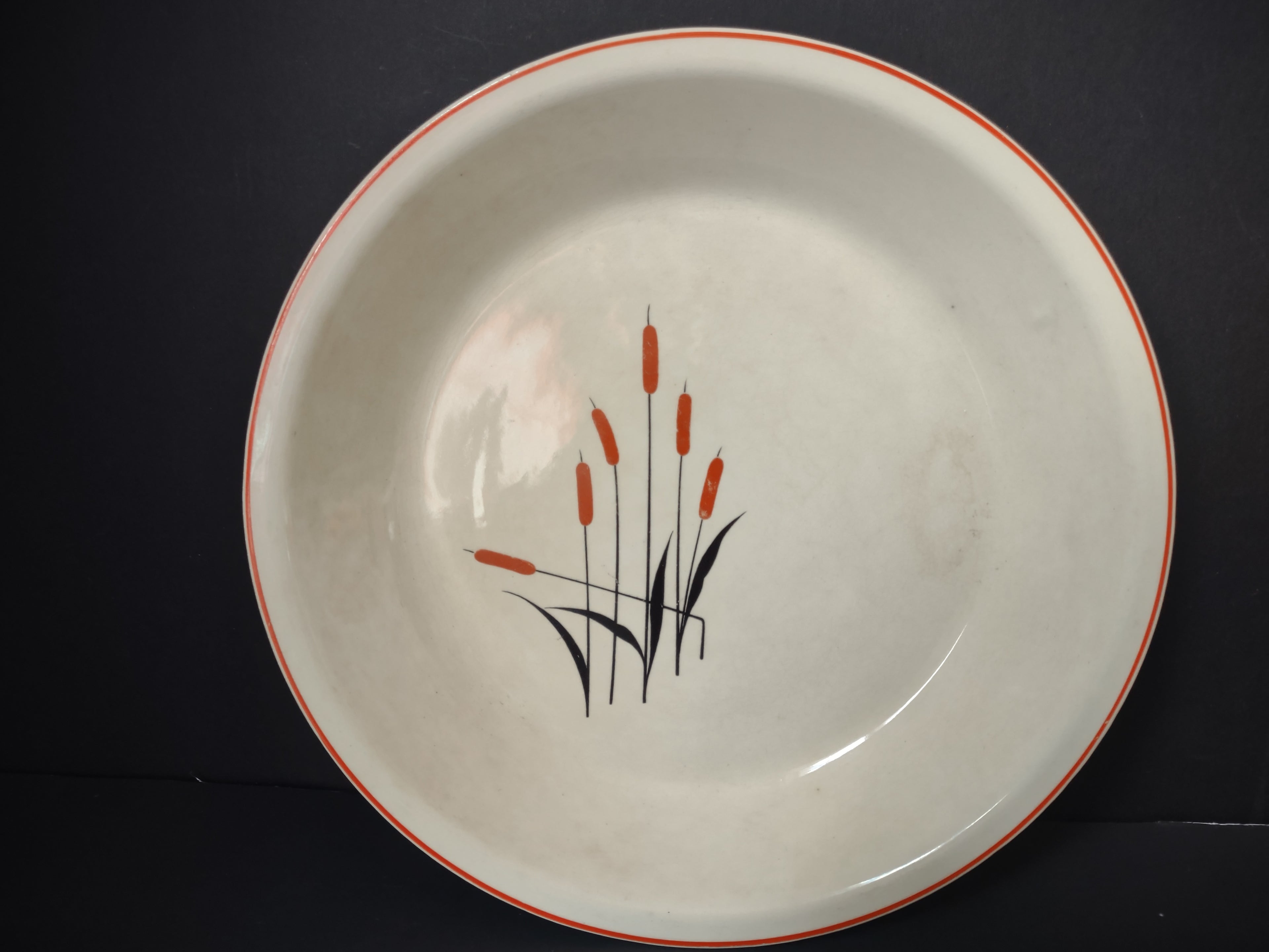 Vintage Sears Cat Tail Oven Proof Dinner Plate 9" Cattail Pattern USA [6354]