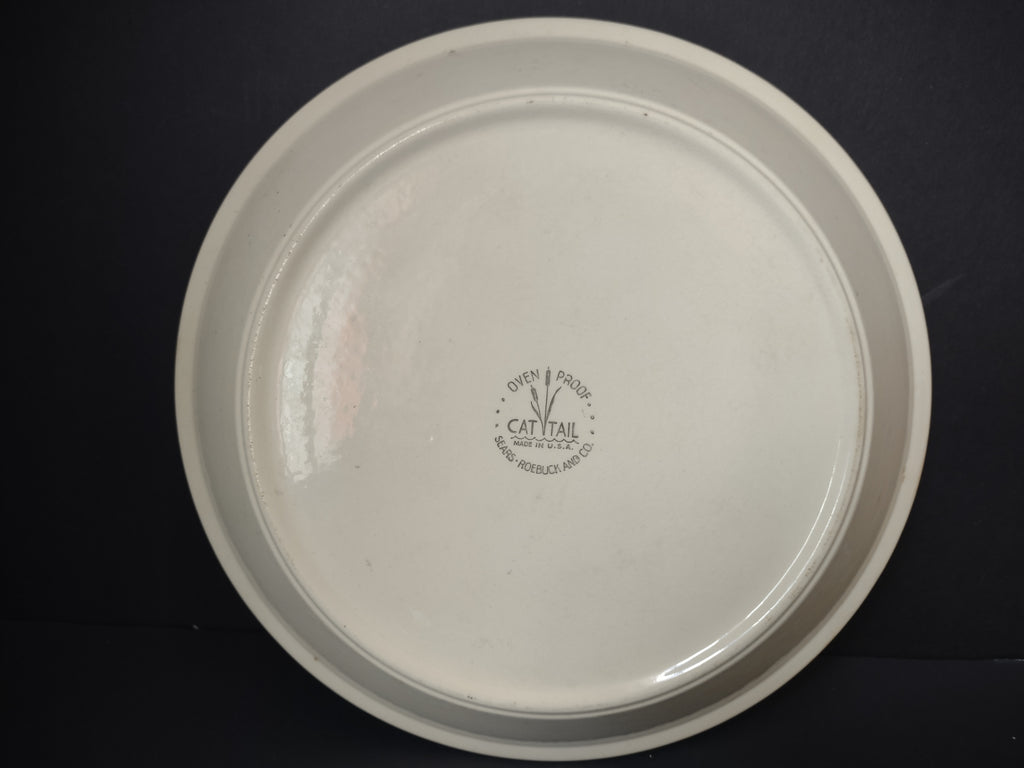 Vintage Sears Cat Tail Oven Proof Dinner Plate 9" Cattail Pattern USA [6354]