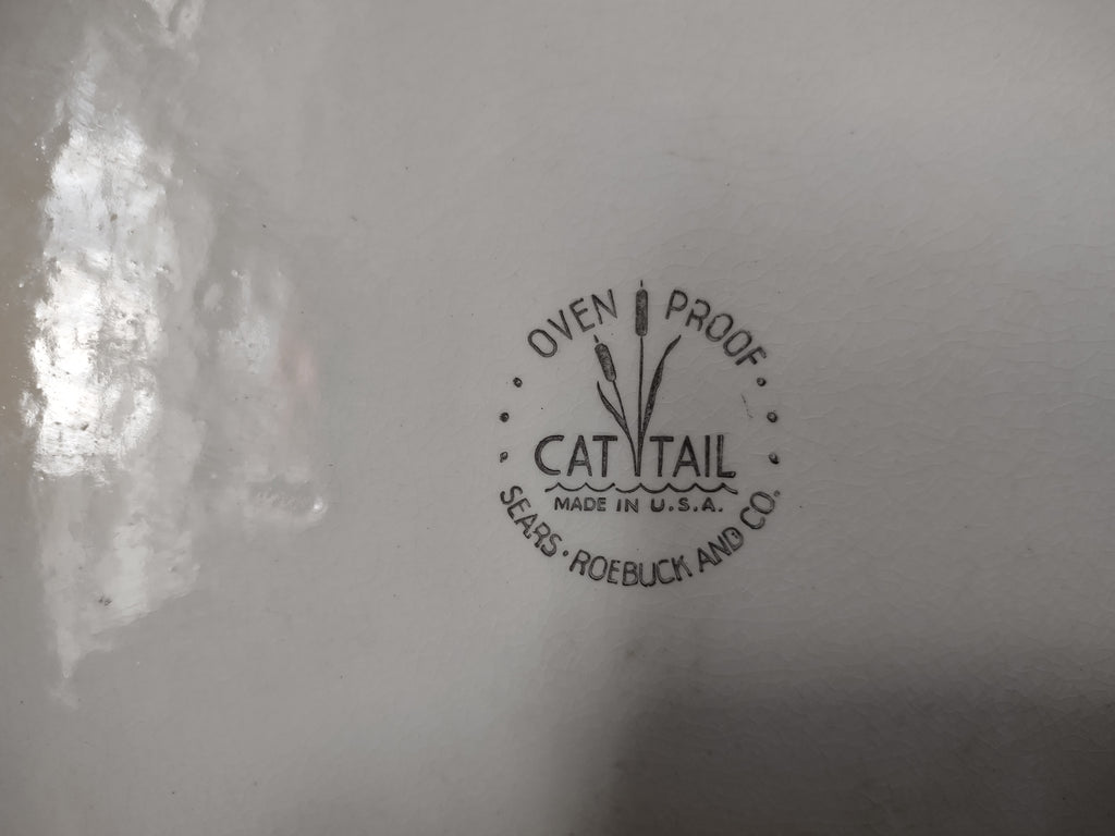 Vintage Sears Cat Tail Oven Proof Dinner Plate 9" Cattail Pattern USA [6354]