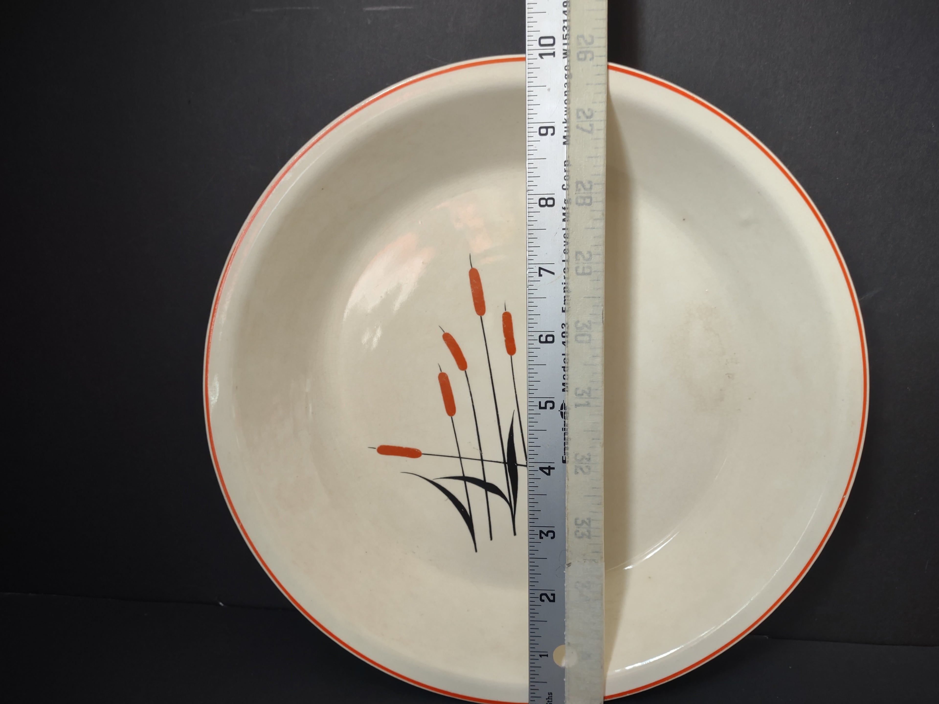 Vintage Sears Cat Tail Oven Proof Dinner Plate 9" Cattail Pattern USA [6354]