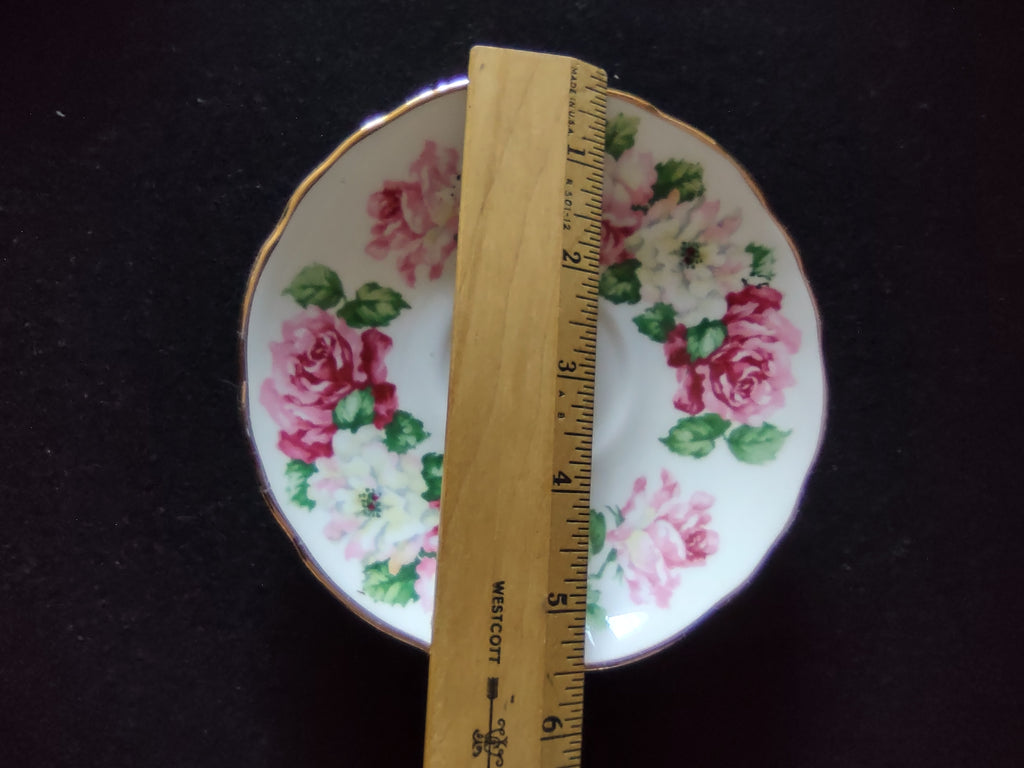 Vintage Crown Staffordshire Trinity Rose Saucer Bone China England [6300]