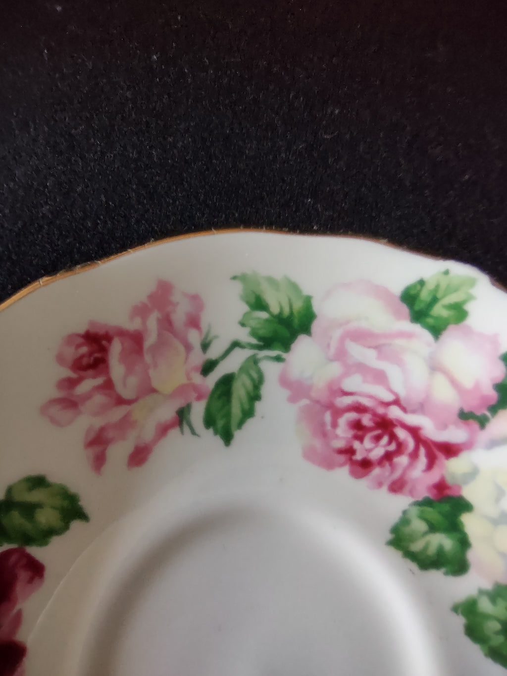 Vintage Crown Staffordshire Trinity Rose Saucer Bone China England [6300]