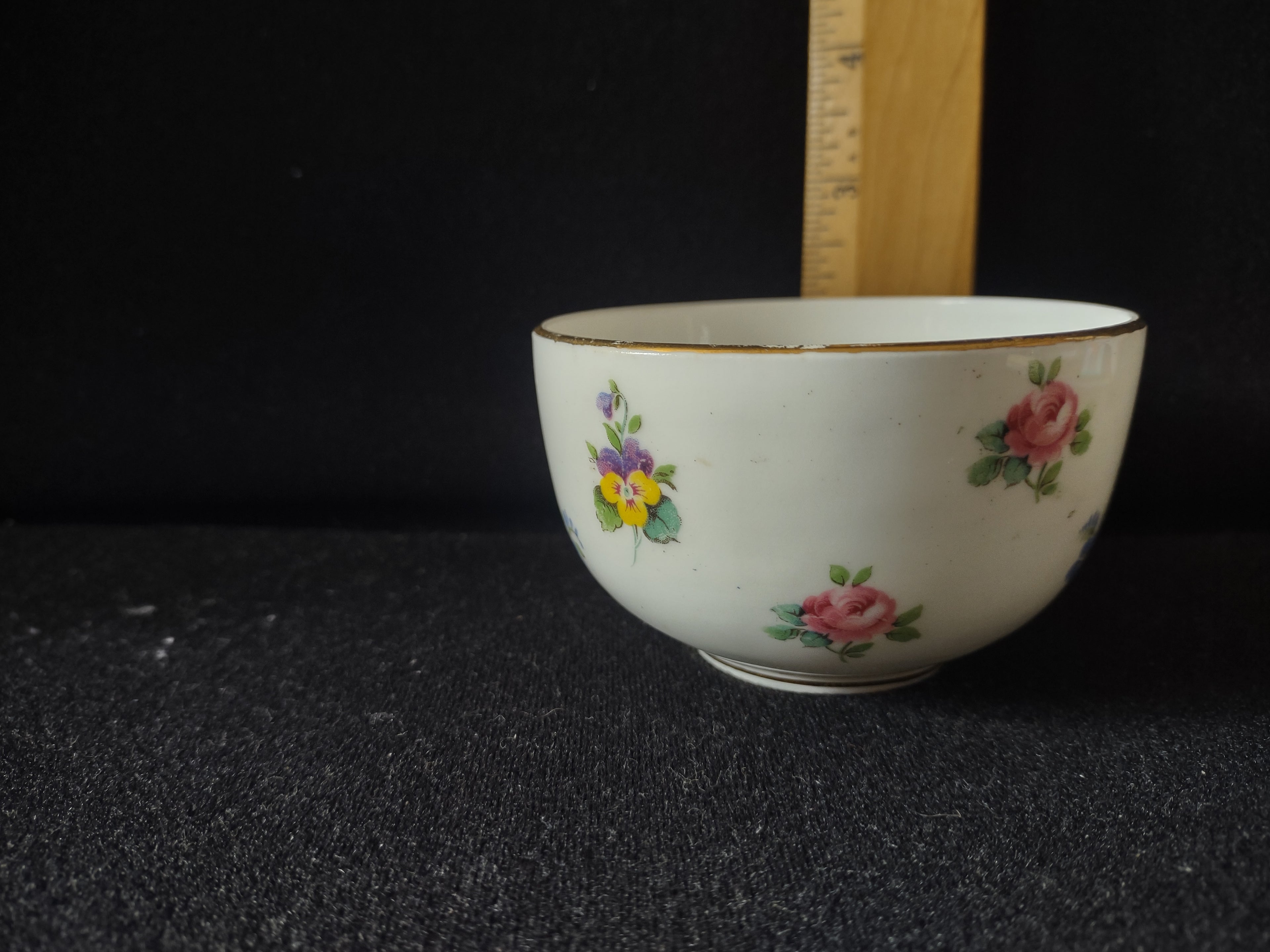 Vintage Staffordshire Rose Pansy Mini Open Sugar Bowl Bone China England [6302]