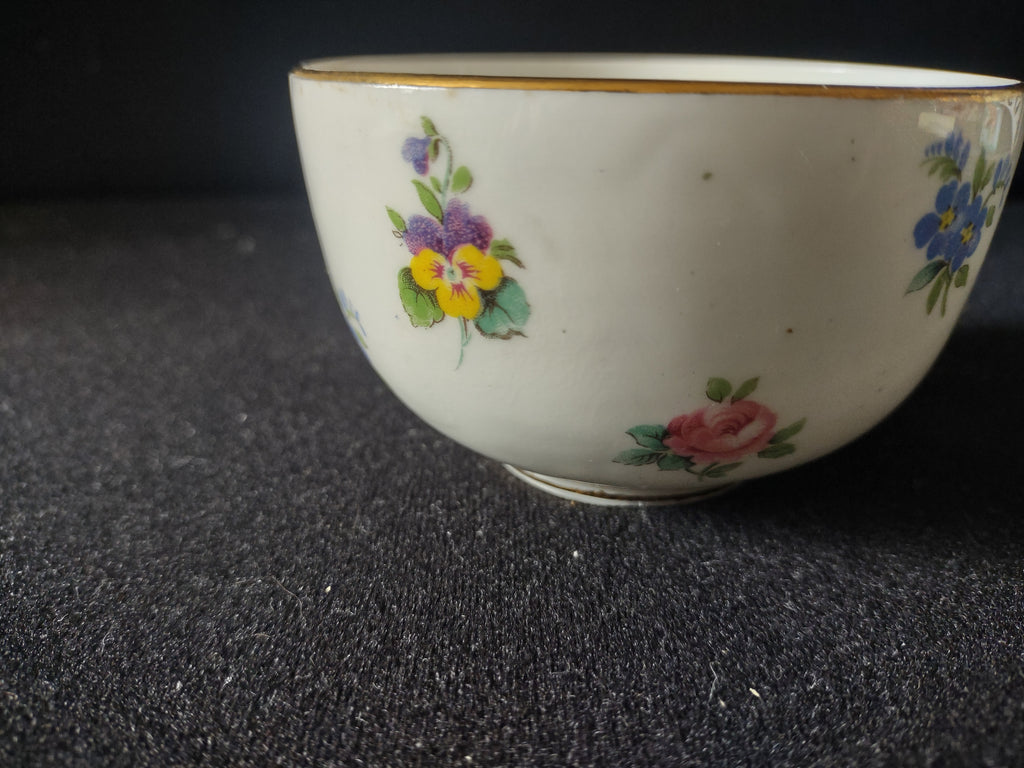 Vintage Staffordshire Rose Pansy Mini Open Sugar Bowl Bone China England [6302]