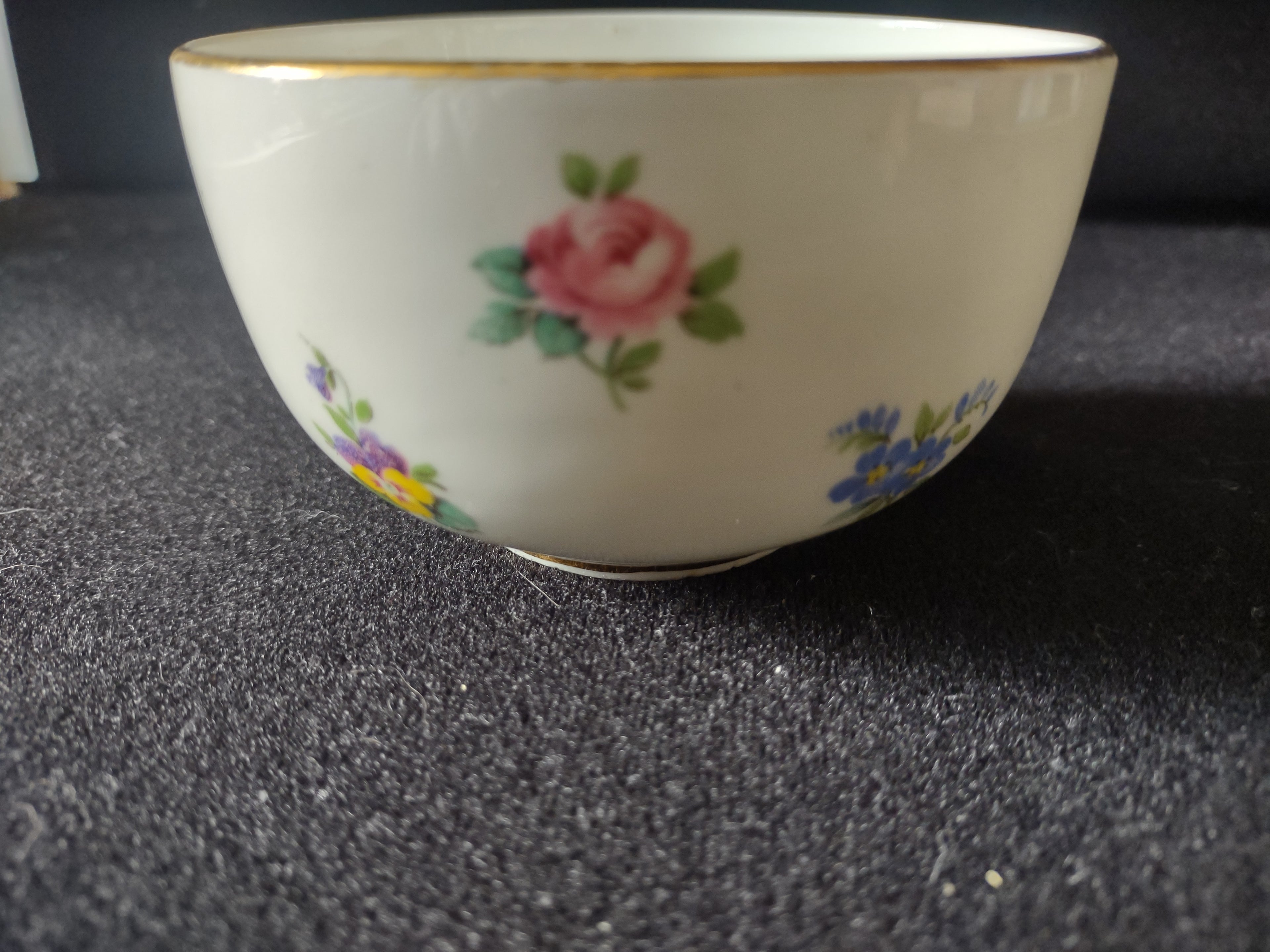 Vintage Staffordshire Rose Pansy Mini Open Sugar Bowl Bone China England [6302]