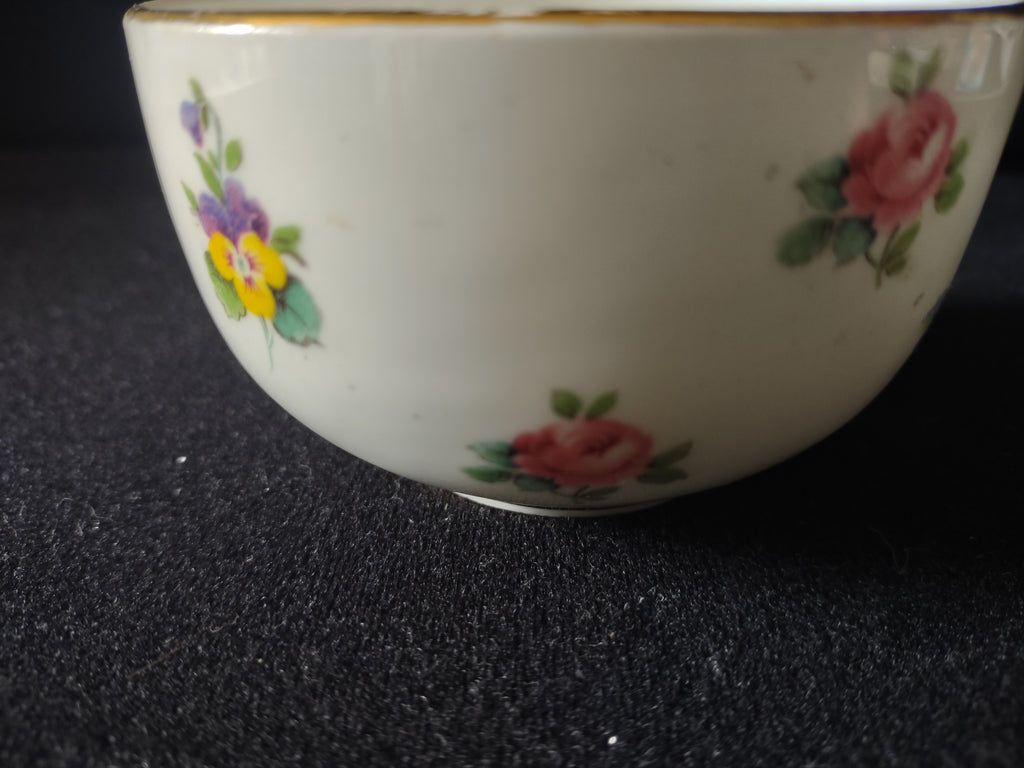 Vintage Staffordshire Rose Pansy Mini Open Sugar Bowl Bone China England [6302]