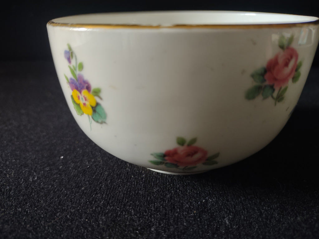 Vintage Staffordshire Rose Pansy Mini Open Sugar Bowl Bone China England [6302]
