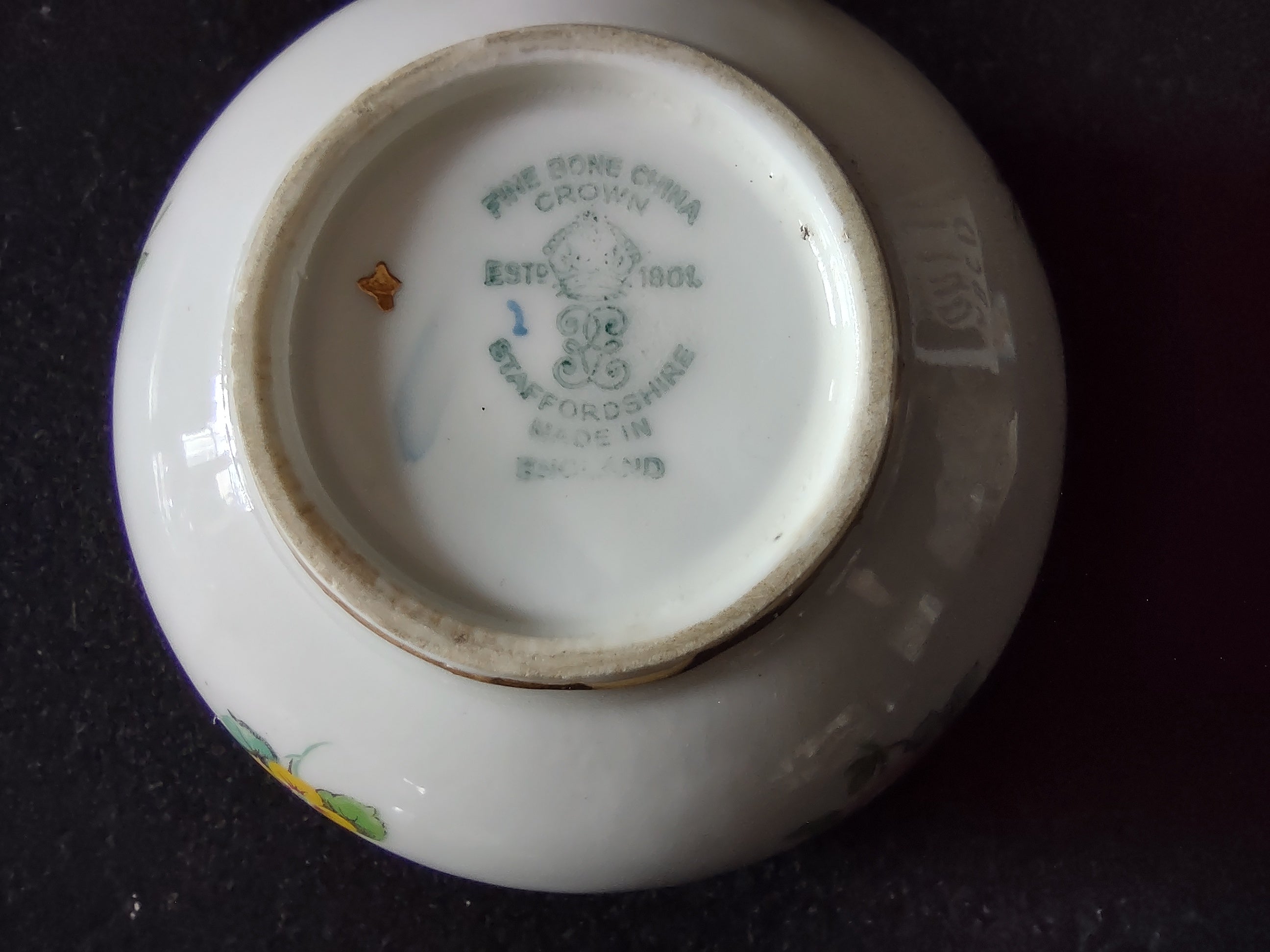 Vintage Staffordshire Rose Pansy Mini Open Sugar Bowl Bone China England [6302]