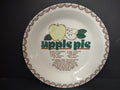 Vintage Apple Pie Recipe Pottery Plate Green Brown Transfer Japan [6356]