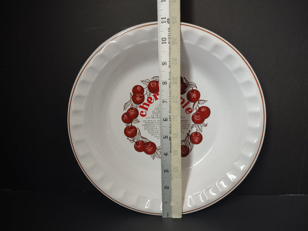 Vintage Reading China Glass Cherry Pie Recipe Plate 10.5" Portugal [6359]